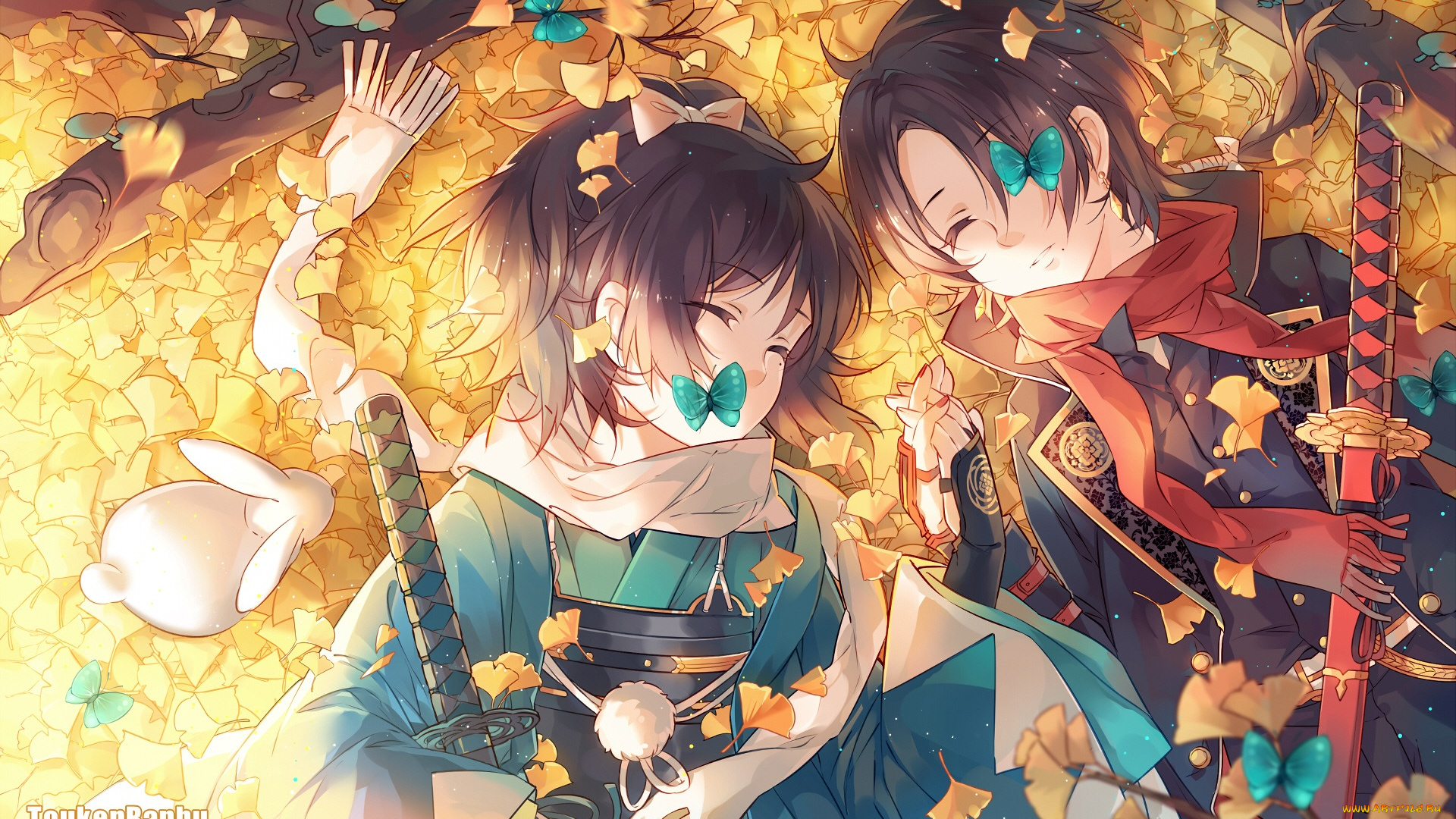 аниме, touken, ranbu, танец, мечей