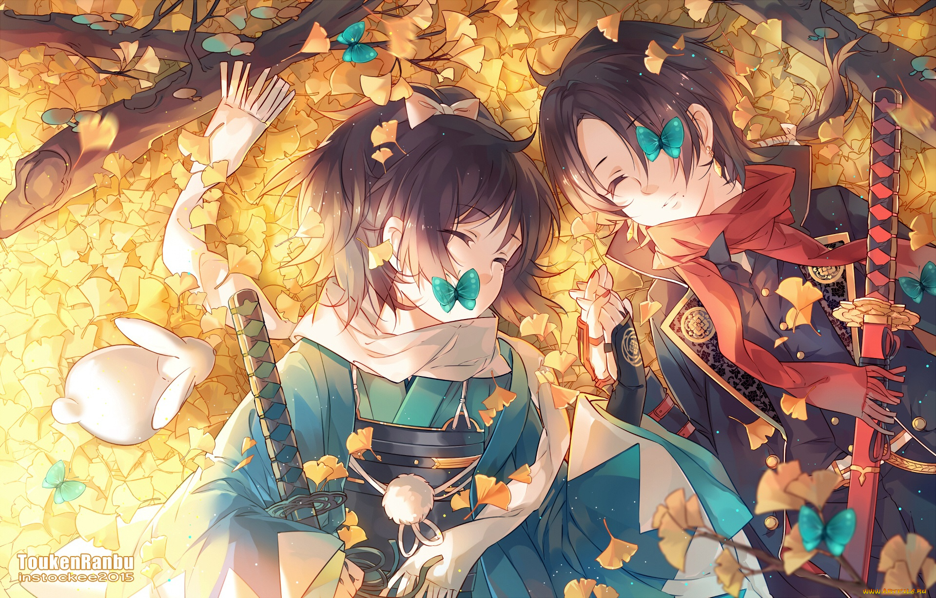 аниме, touken, ranbu, танец, мечей