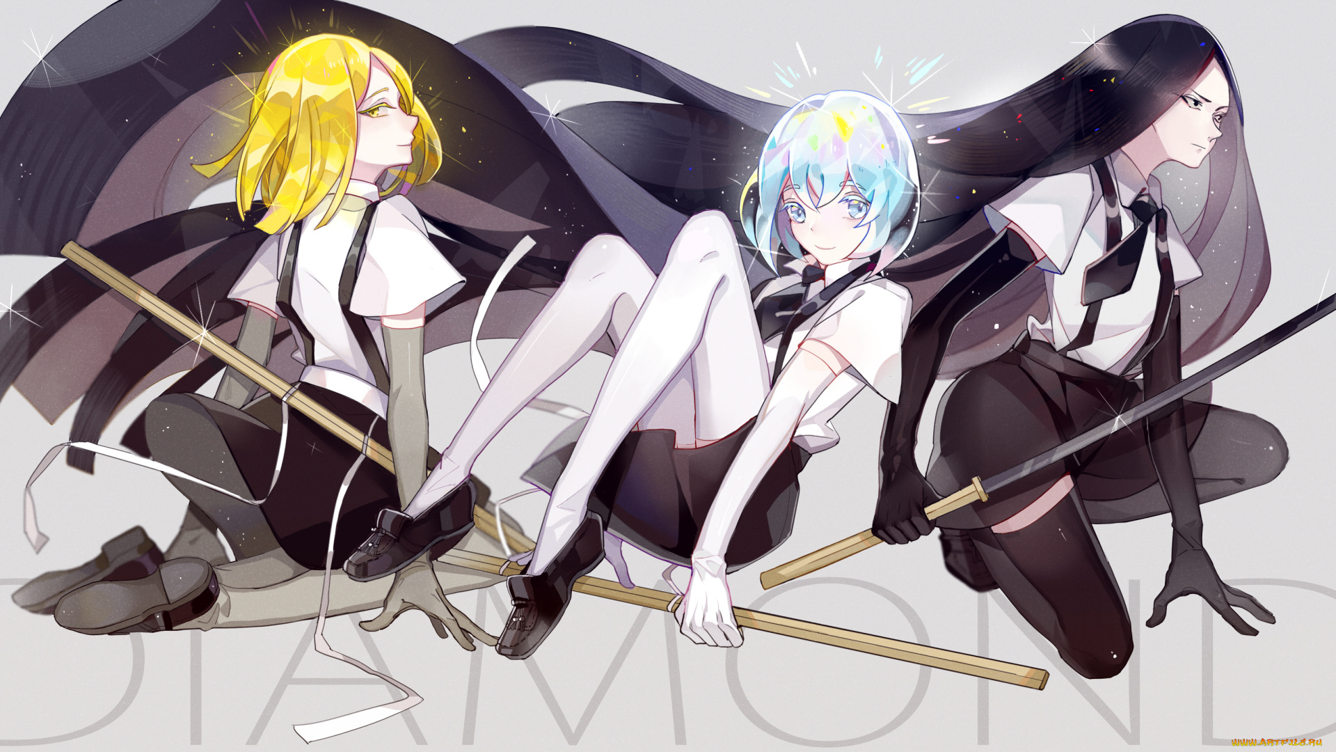 аниме, houseki, no, kuni, страна, самоцветов