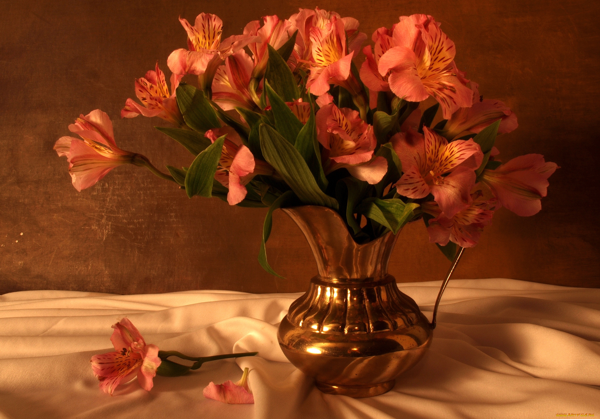 цветы, альстромерия, ваза, букет