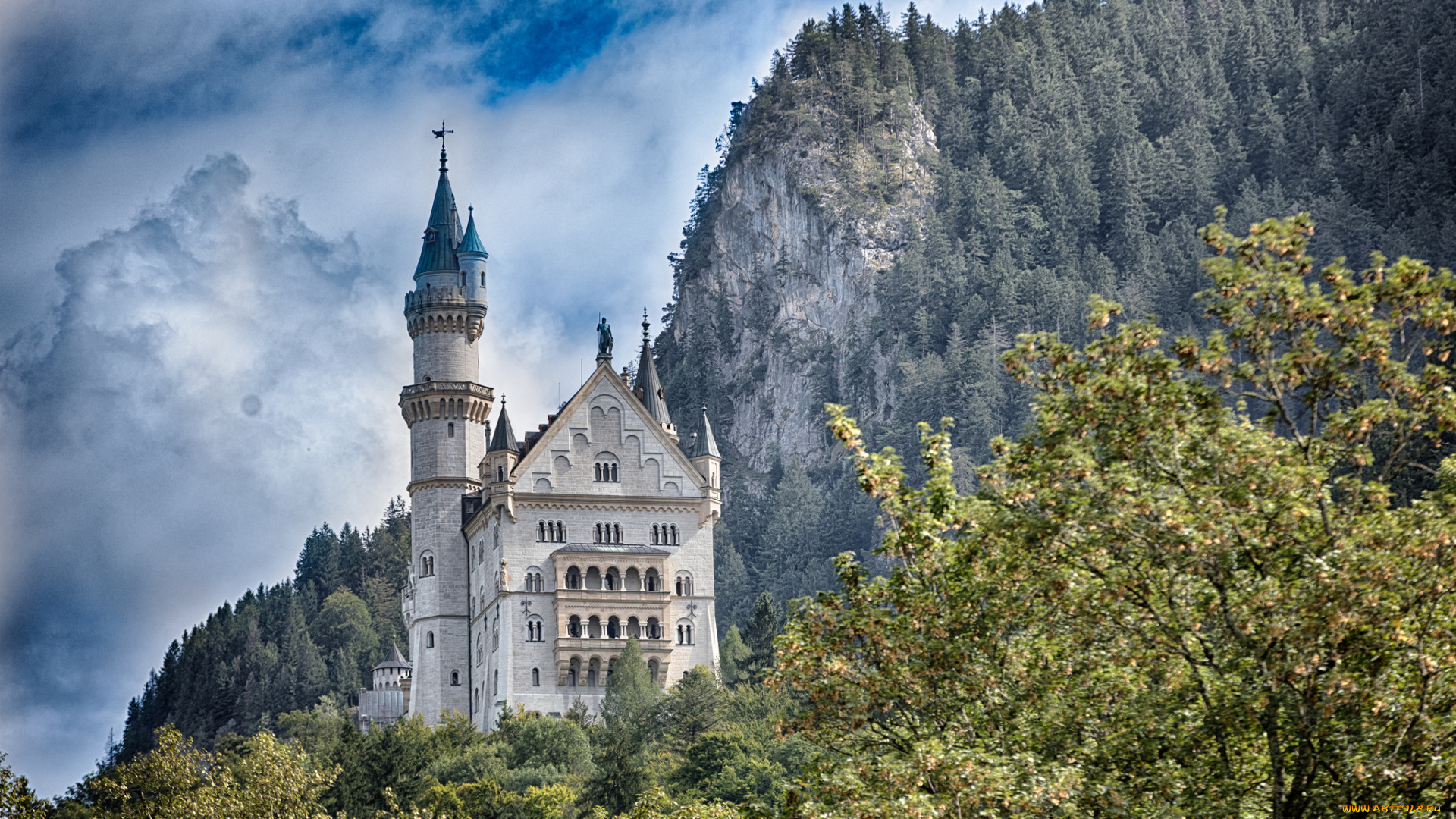 neuschwanstein, города, замок, нойшванштайн, , германия, замок, горы