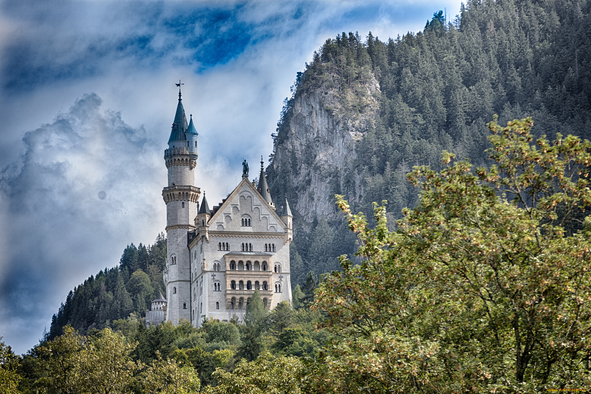 neuschwanstein, города, замок, нойшванштайн, , германия, замок, горы