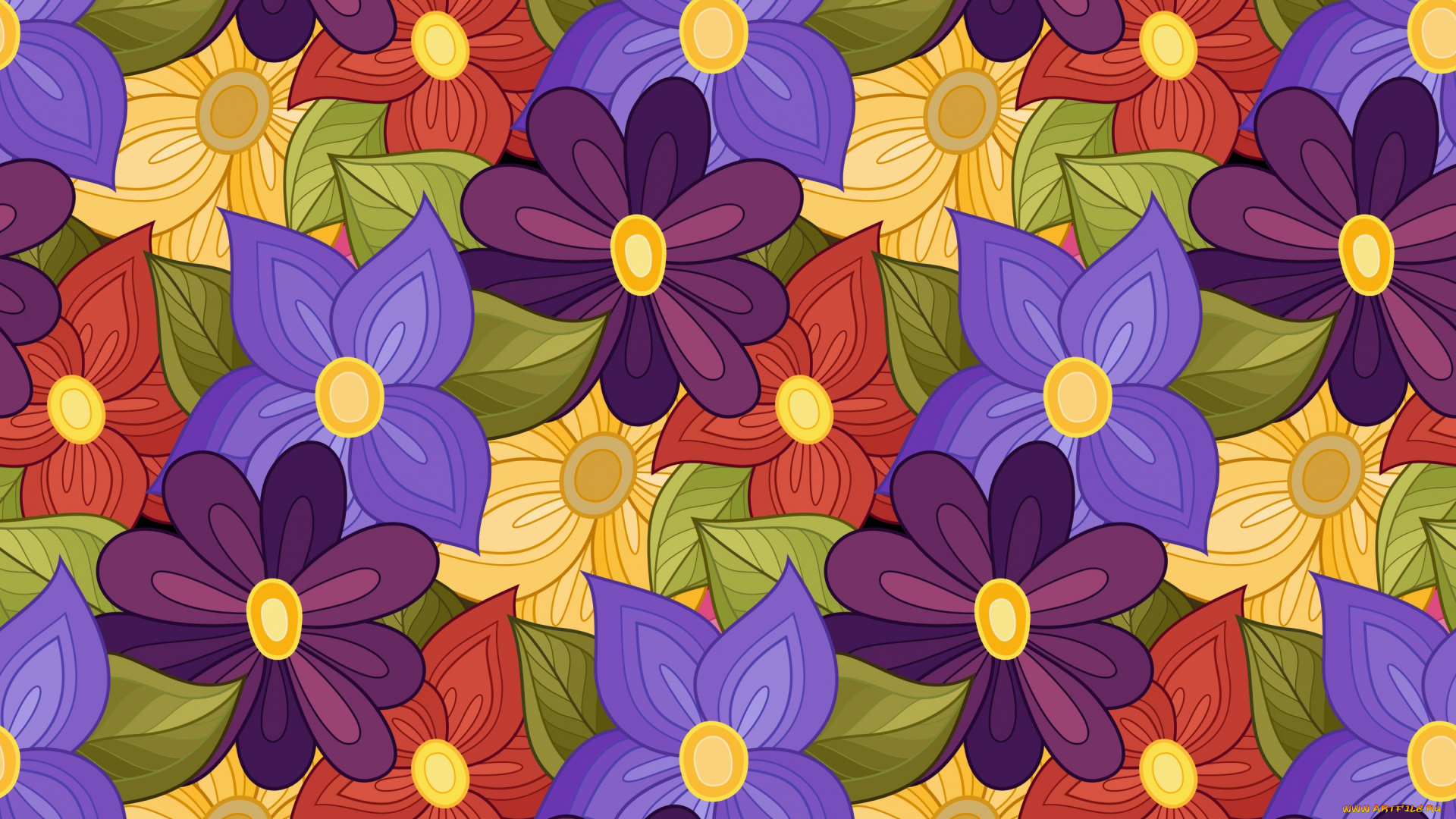 векторная, графика, цветы, , flowers, seamless, текстура, цветы, pattern, vector, floral