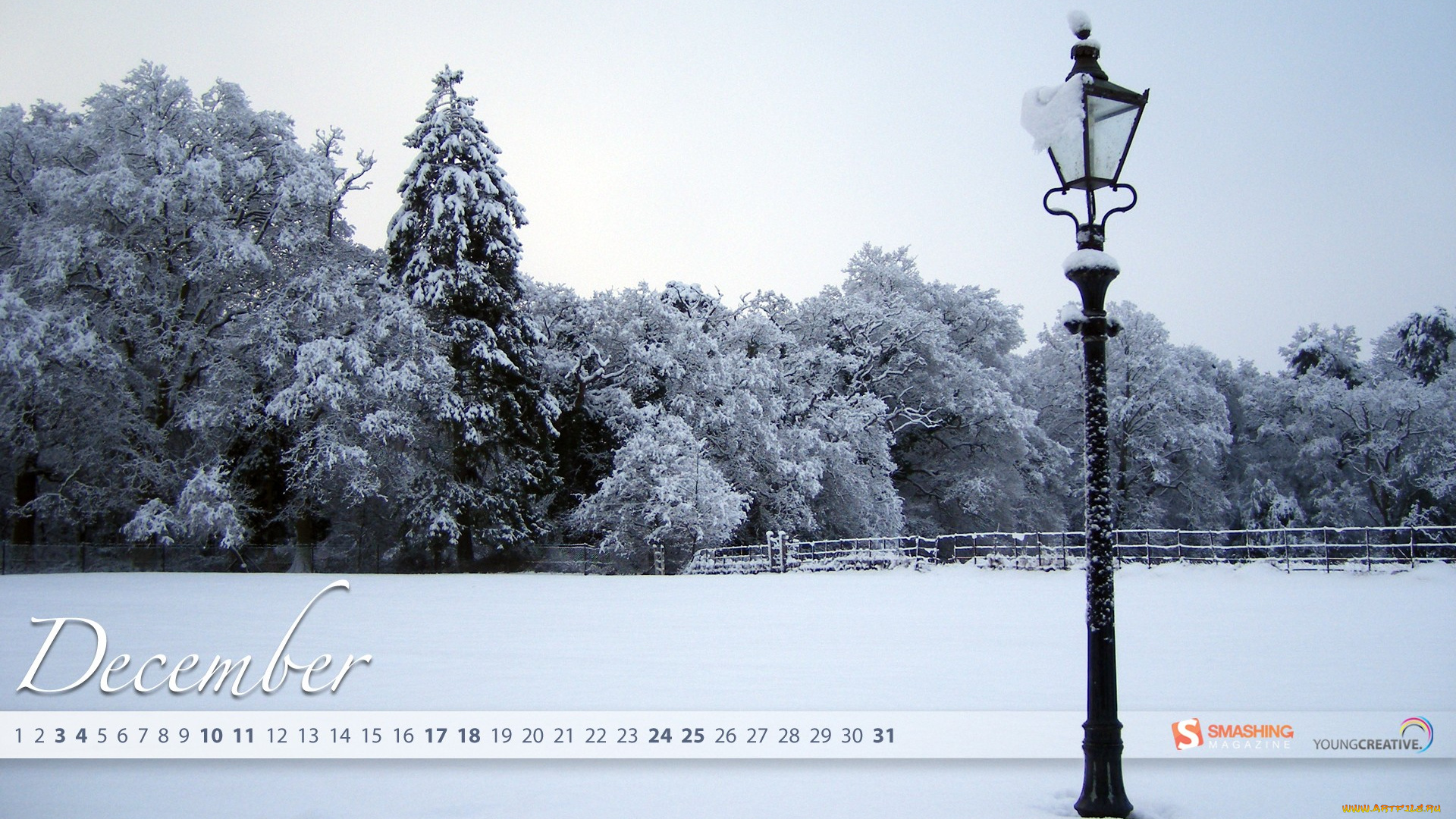 календари, природа, зима, деревья, фонарь, снег