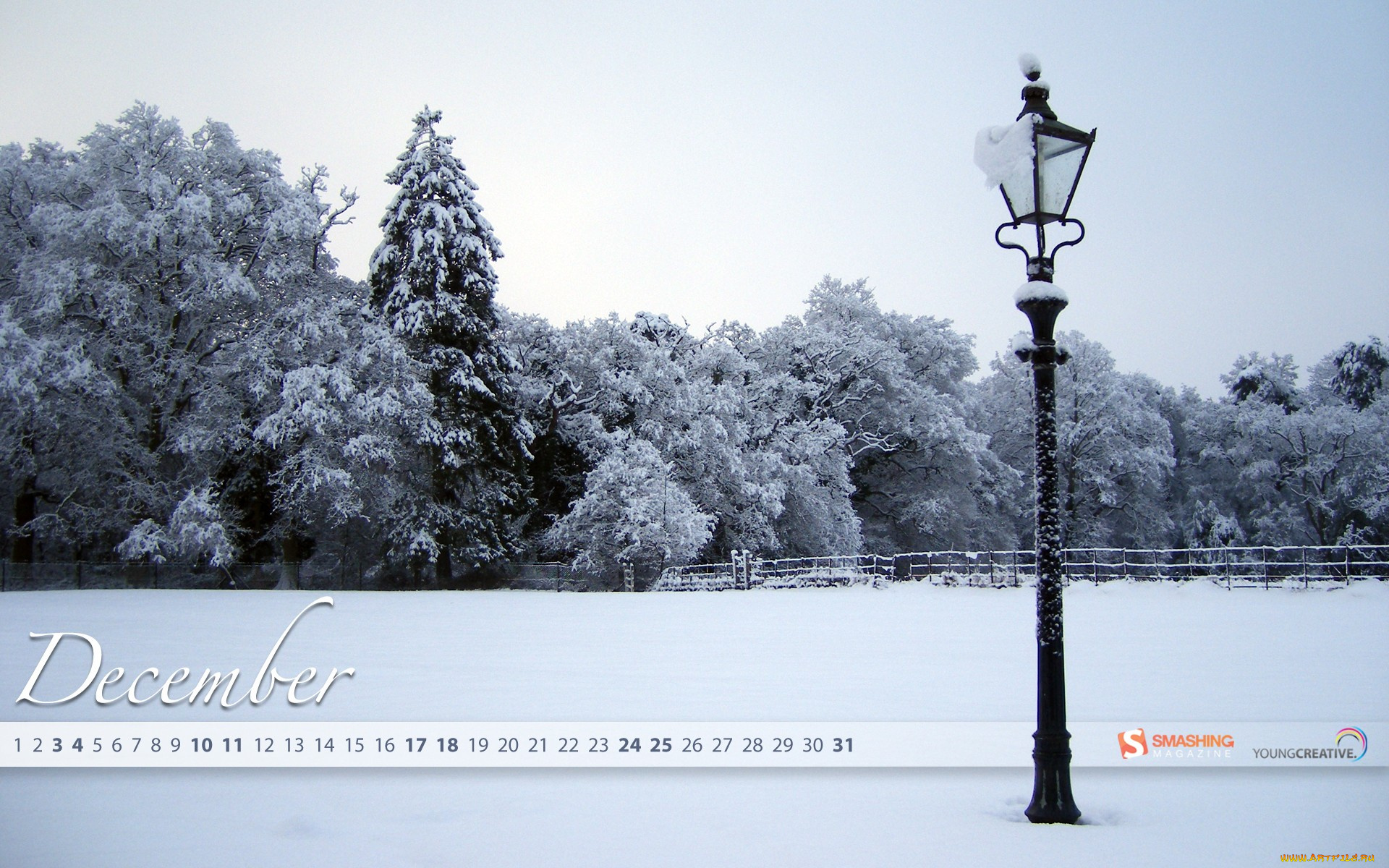 календари, природа, зима, деревья, фонарь, снег