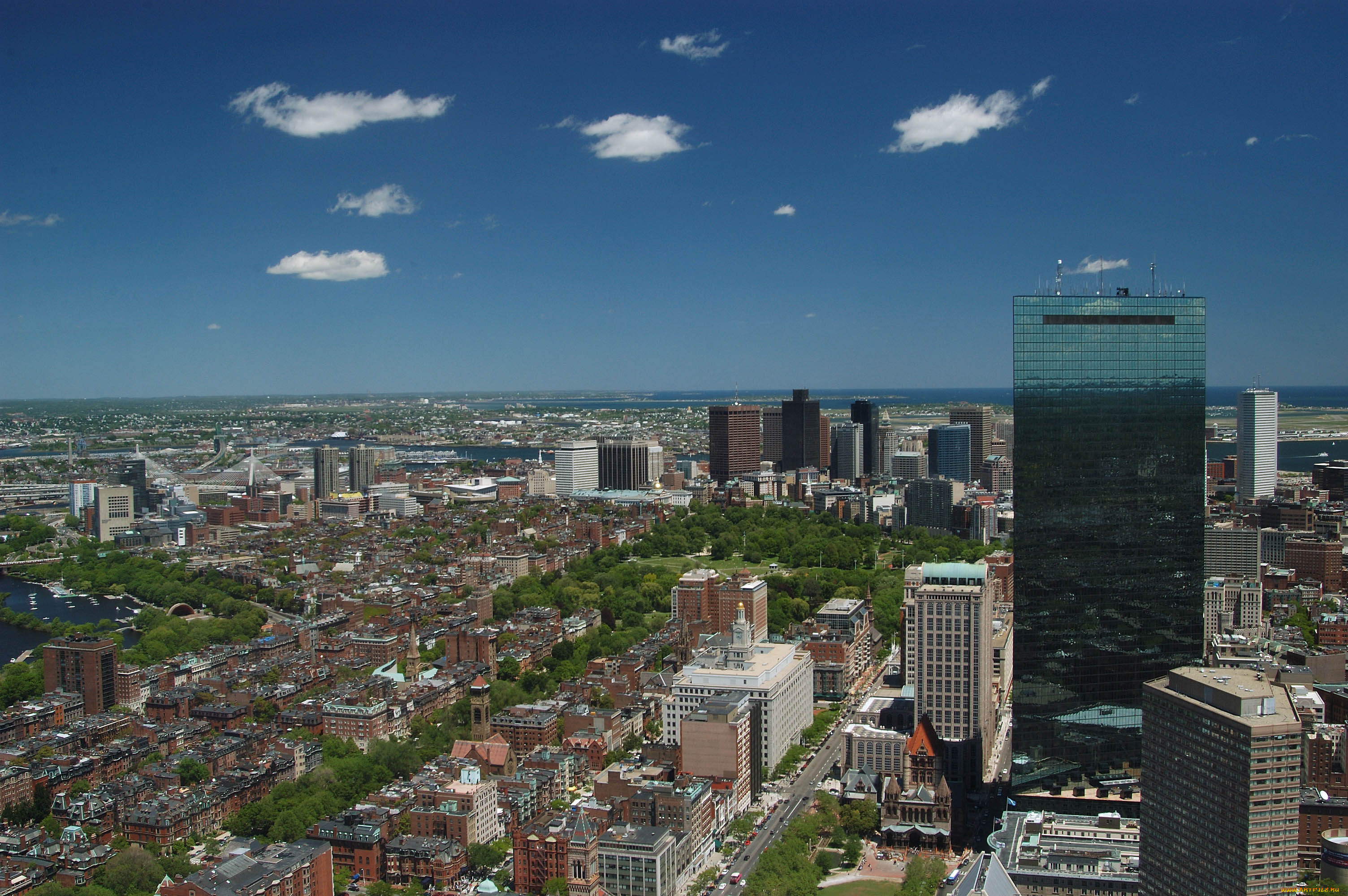 boston, города, панорамы