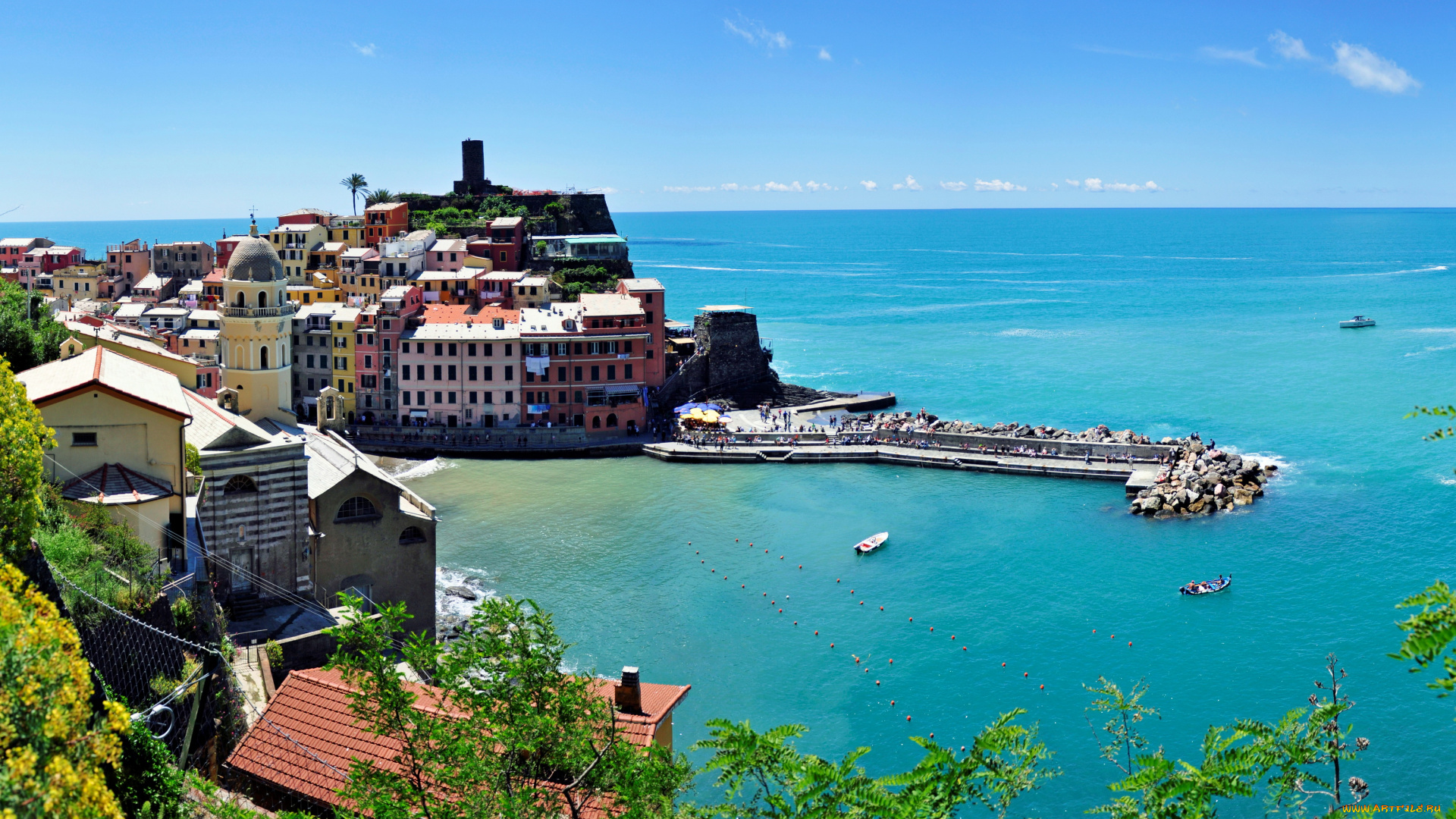 vernazza, , italy, города, амальфийское, и, лигурийское, побережье, , италия, дома, побережье, море