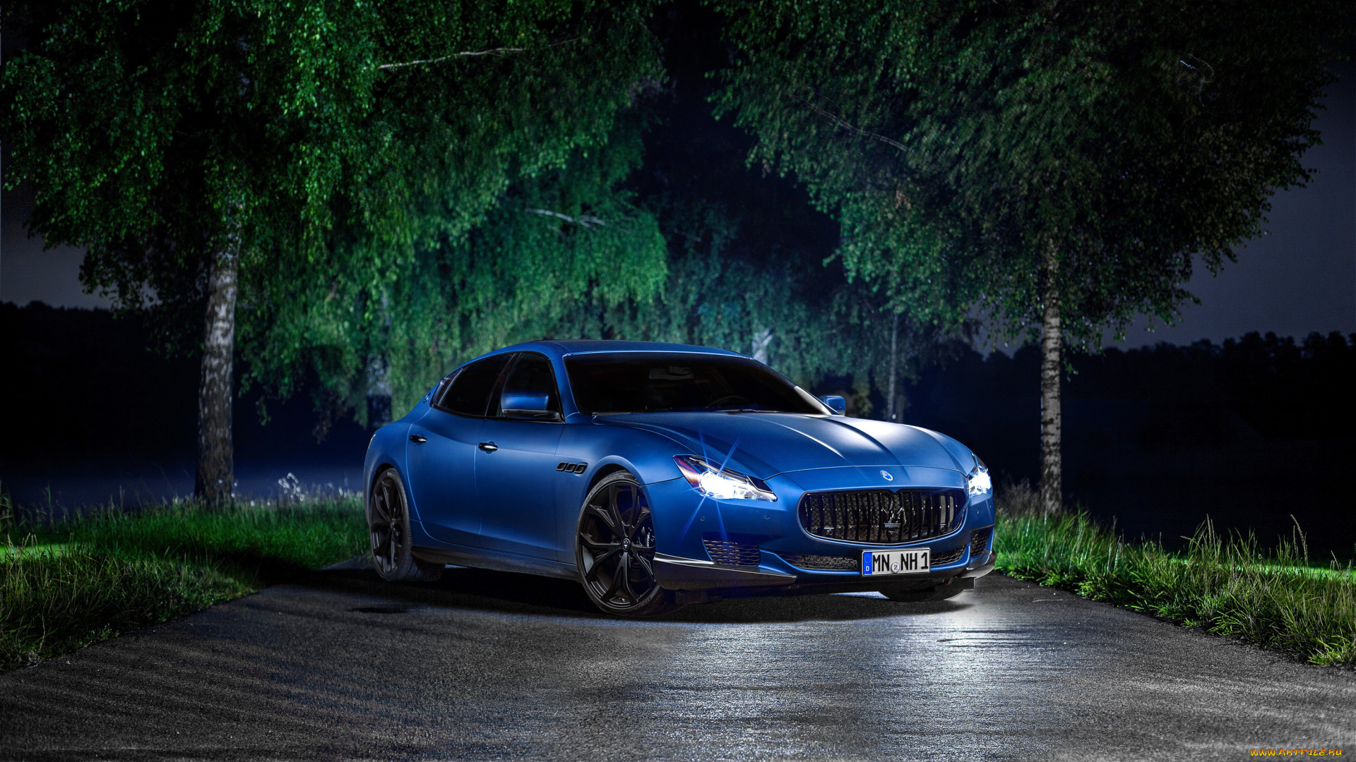 2014, maserati, quattroporte, , novitec, автомобили, maserati, ночь, тюнинг, quattroporte, голубой