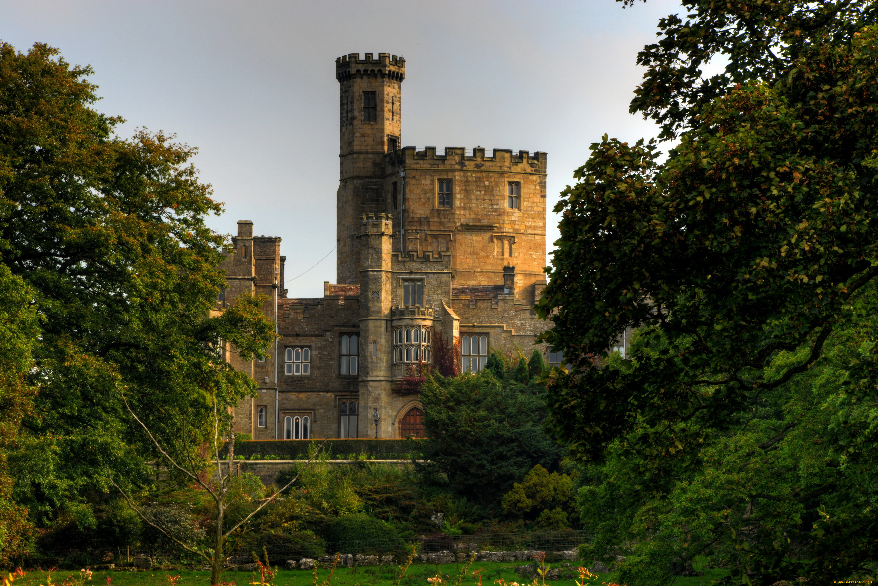 hornby, castle, lancashire, , англия, города, замки, англии, hornby, castle, lancashire, англия, замок, деревья