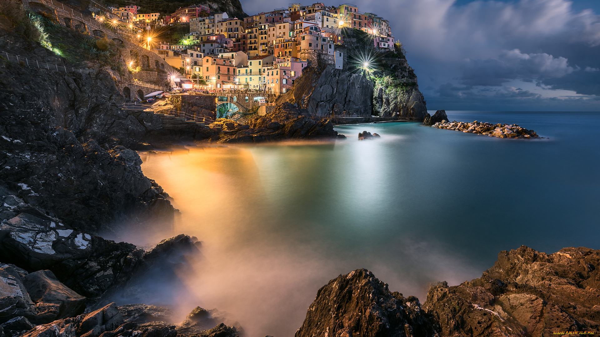 manarola, города, -, панорамы, побережье