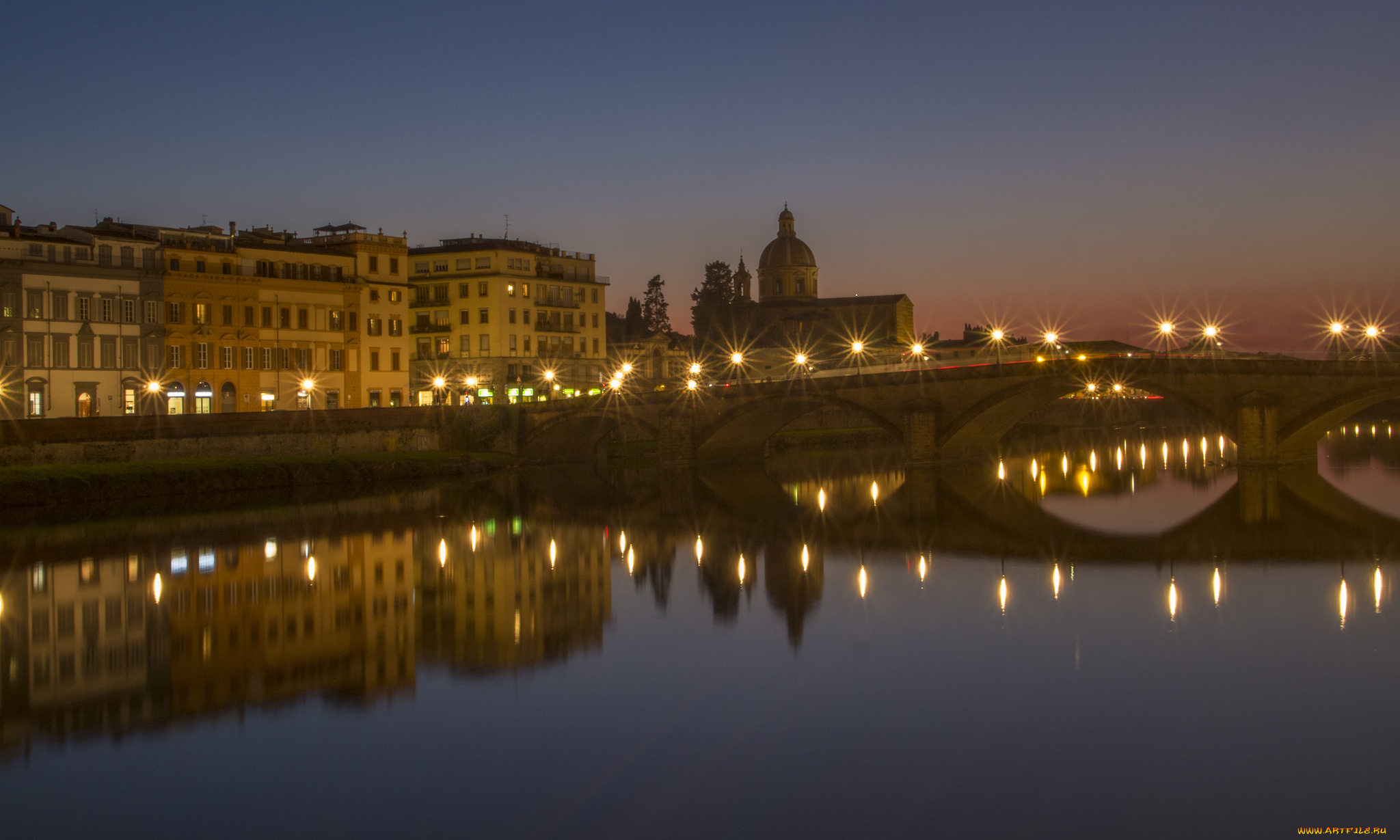 ponte, di, santa, trinita, florence, города, флоренция, , италия, мост, река