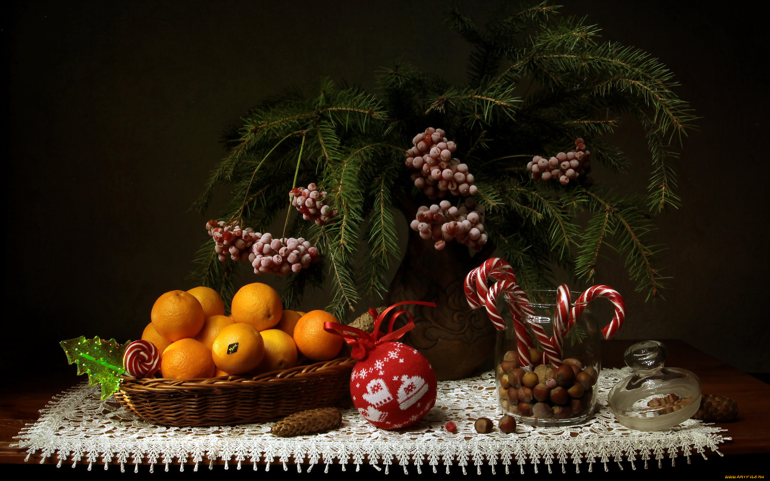 праздничные, -, разное, , новый, год, шар, ветки, орехи, мандарины, ягоды