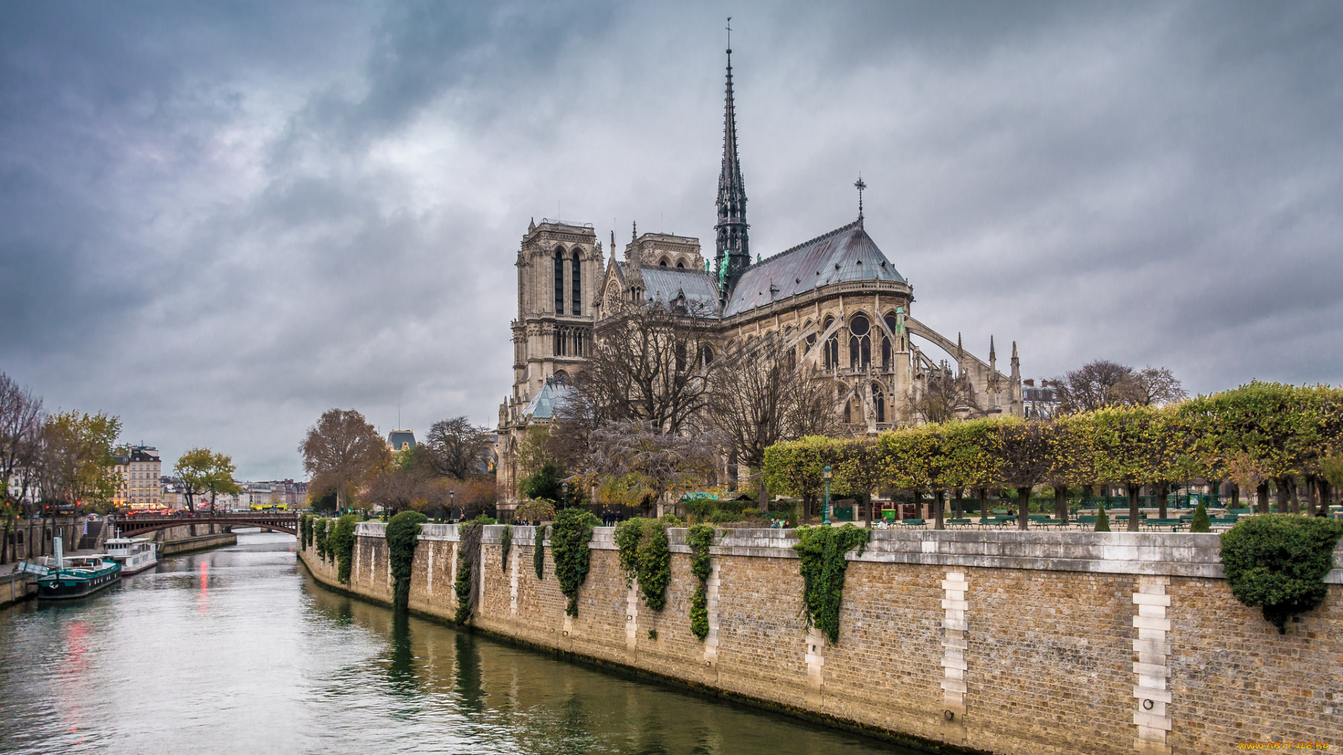 notre-dame, de, paris, города, париж, , франция, простор