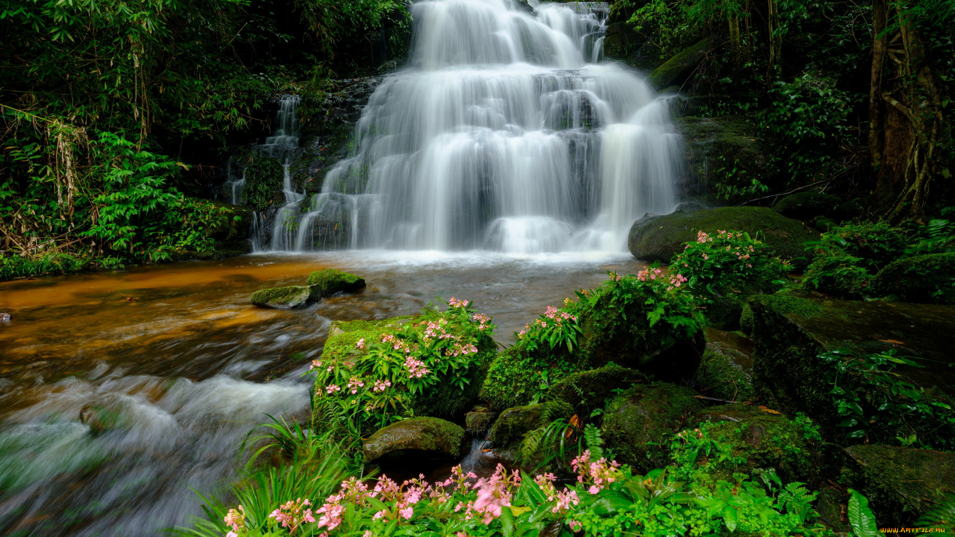 man, daeng, waterfall, loei, province, thailand, природа, водопады, man, daeng, waterfall, loei, province