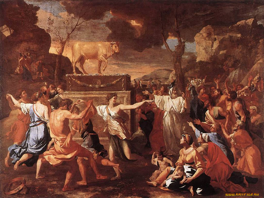 adoration, of, the, golden, calf, рисованные, nicolas, poussin