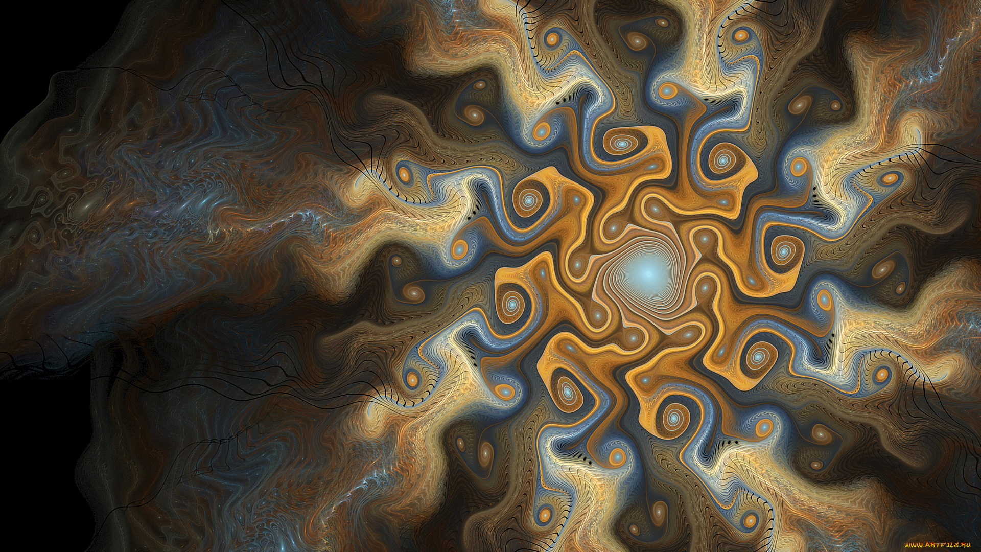 3д, графика, fractal, фракталы, фон, узор, цвета, линии, изгибы