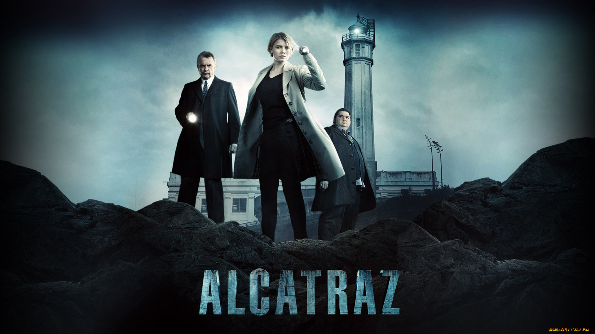 кино, фильмы, alcatraz, камни, фонарики, башня, место, заключения, остров