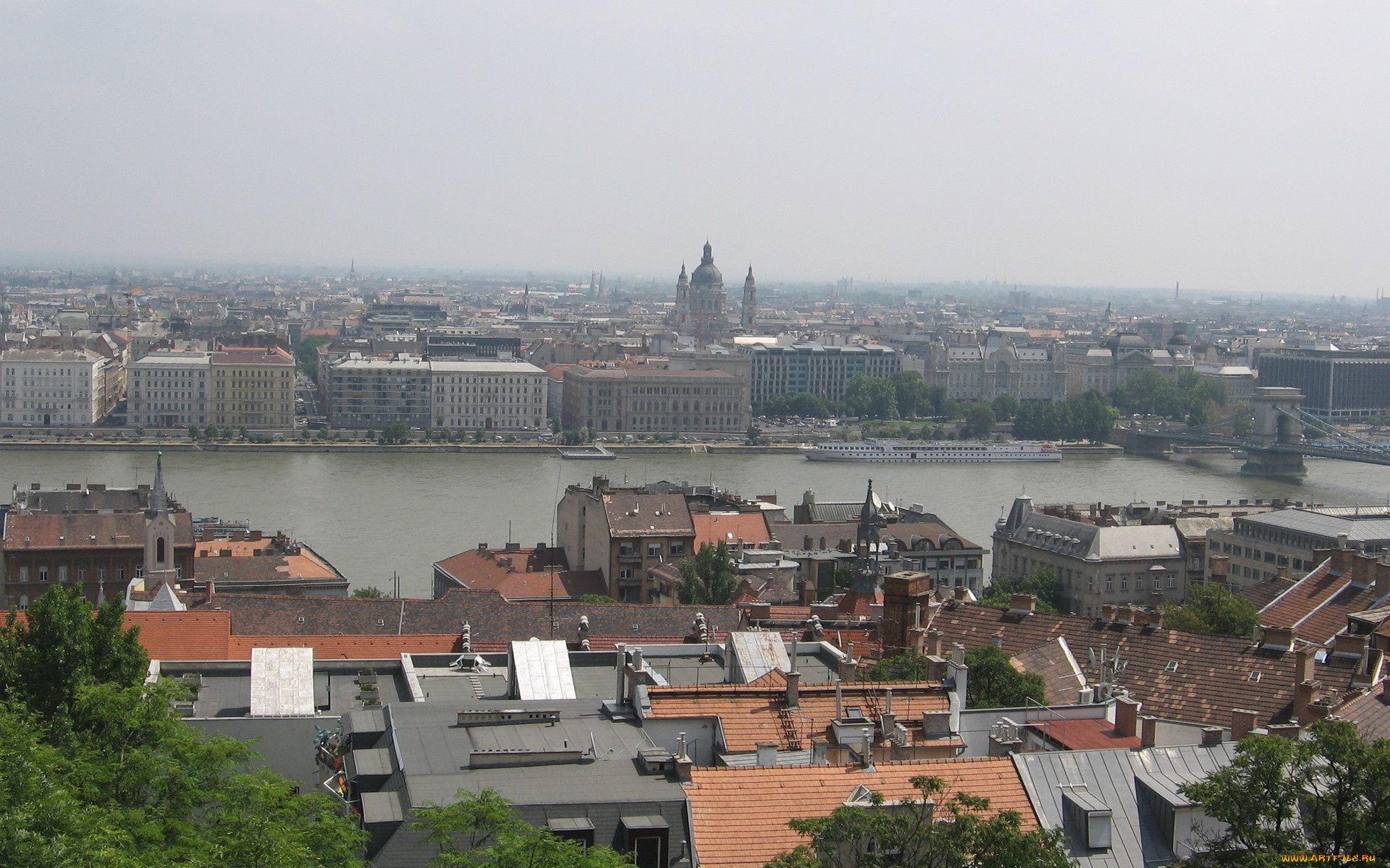 будапешт, города, венгрия, крыши, здания, река