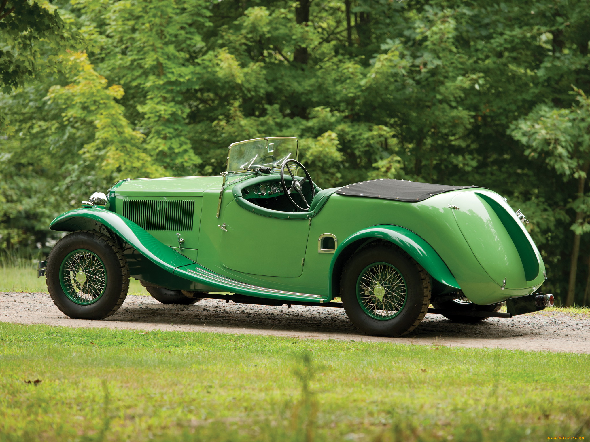 автомобили, классика, tourer, special, augusta, lancia, by, march, 1934г, зеленый