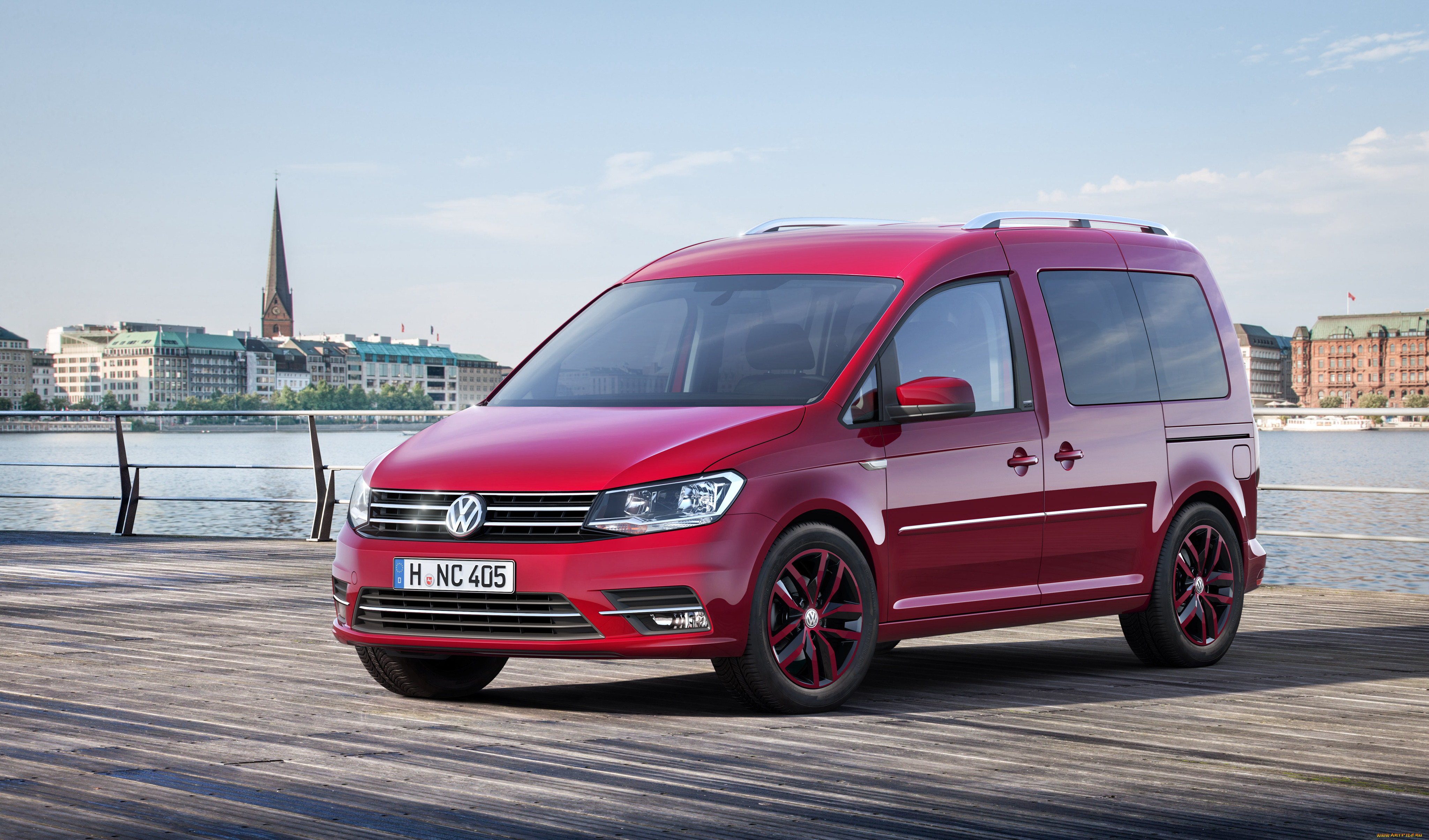 автомобили, volkswagen, caddy, generation, four, 2015г, красный