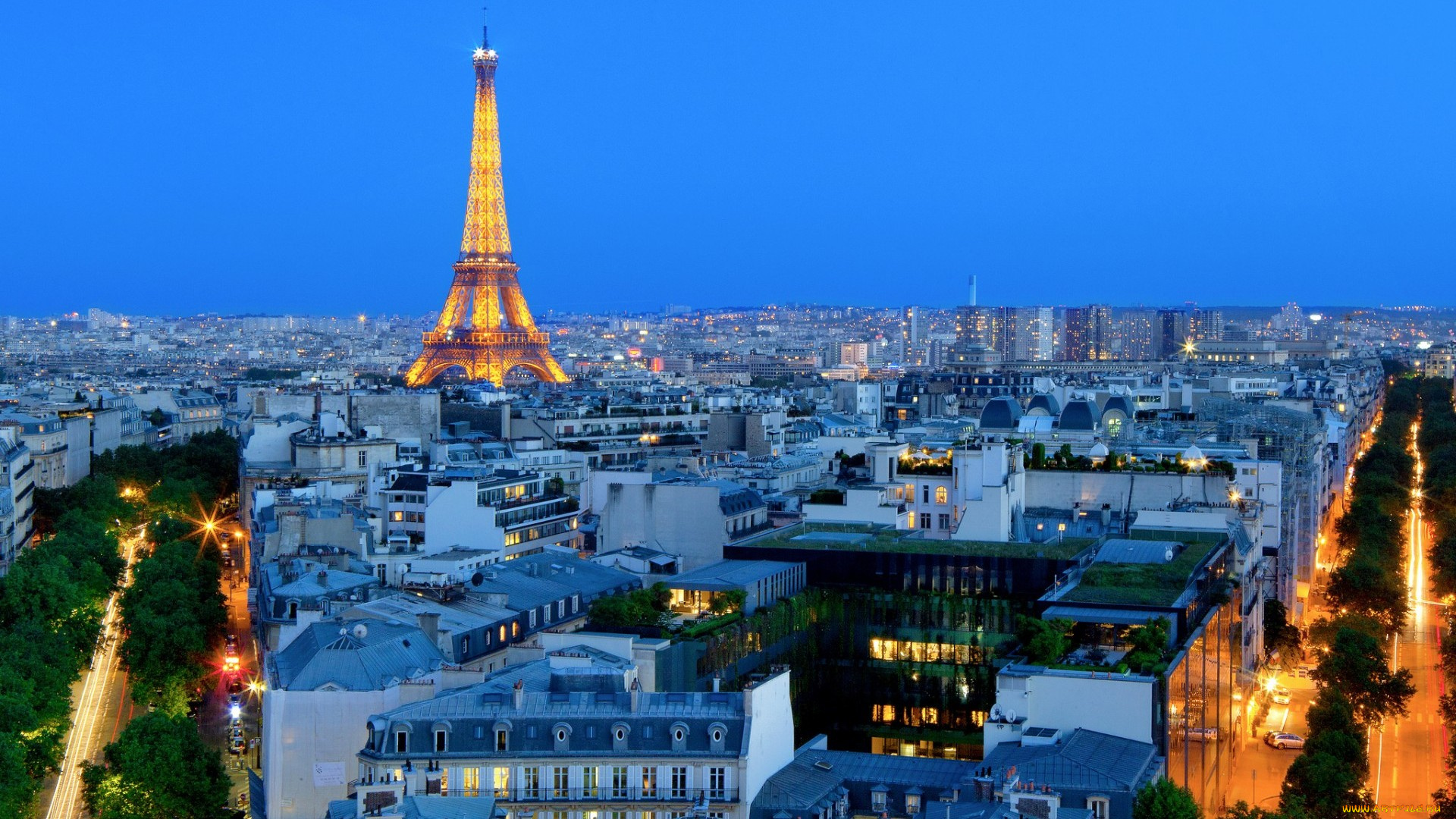 города, париж, , франция, дома, улицы, город, башня, огни, вечер, здания, столица, париж