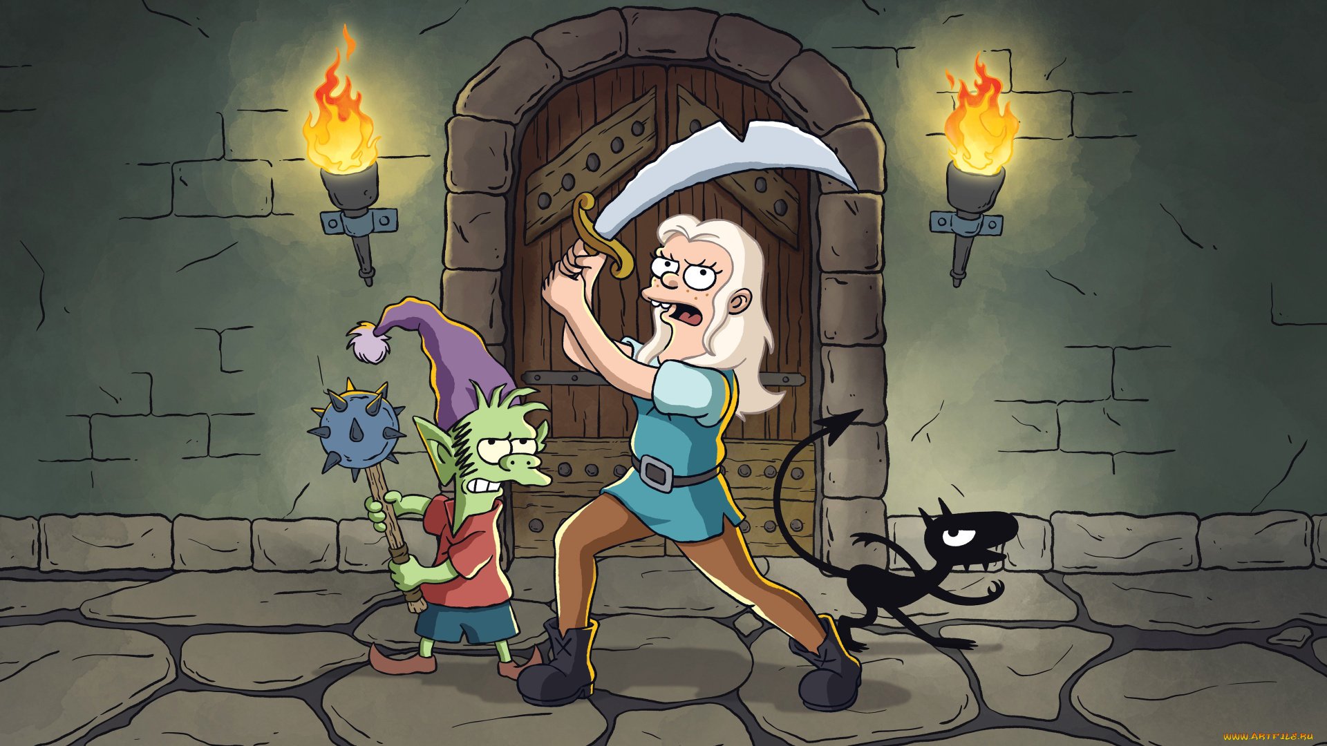 мультфильмы, disenchantment, bean, разочарование, luci, elfo