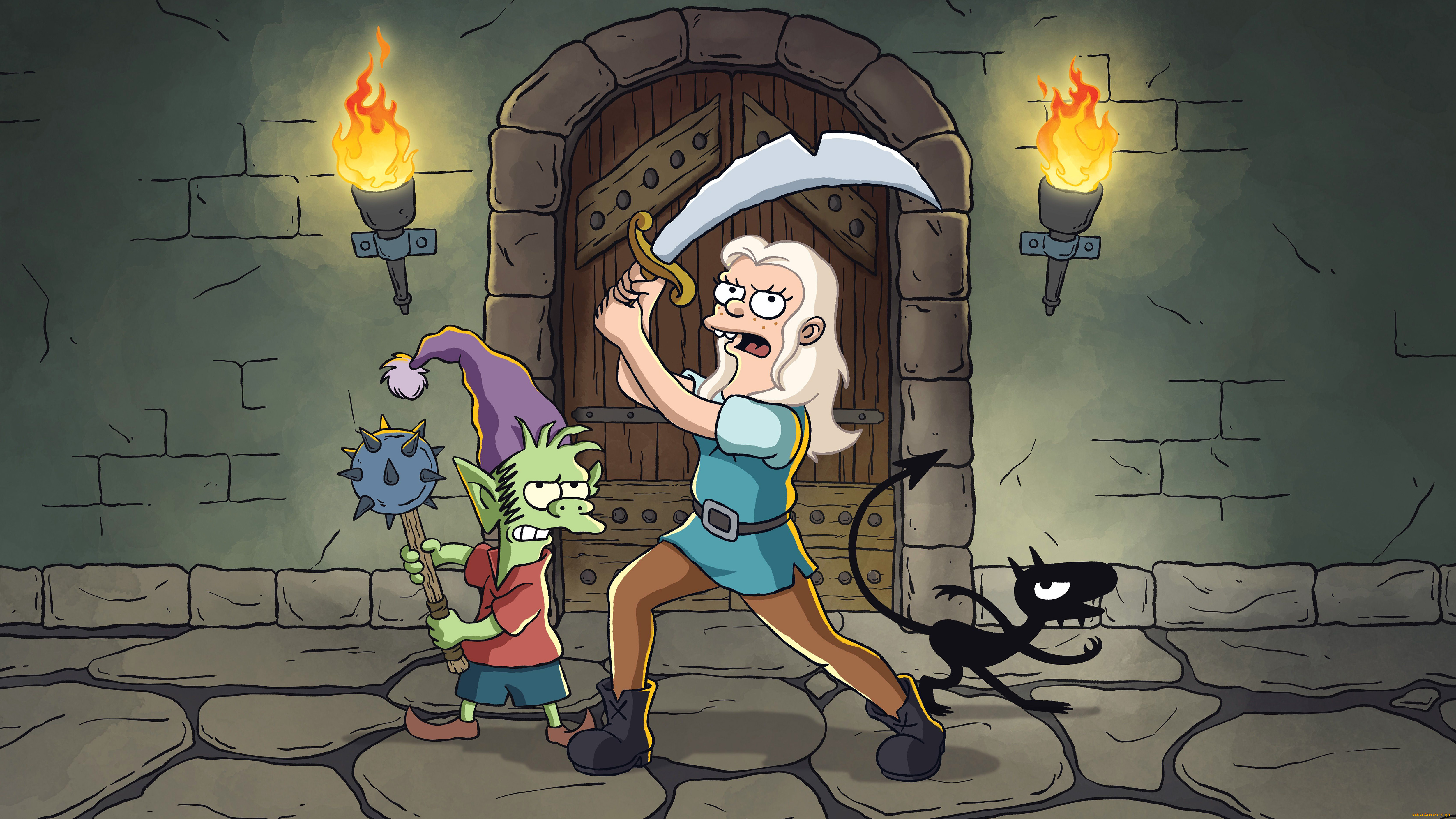 мультфильмы, disenchantment, bean, разочарование, luci, elfo