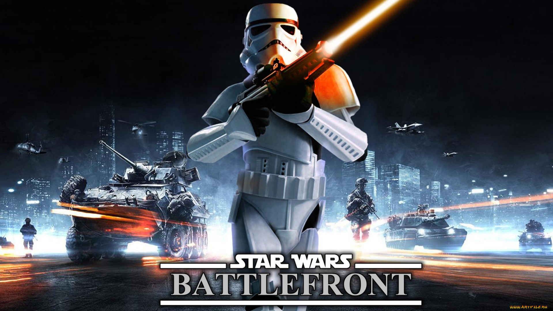 видео, игры, star, wars, , battlefront, штурмовик, оружие, техника, город