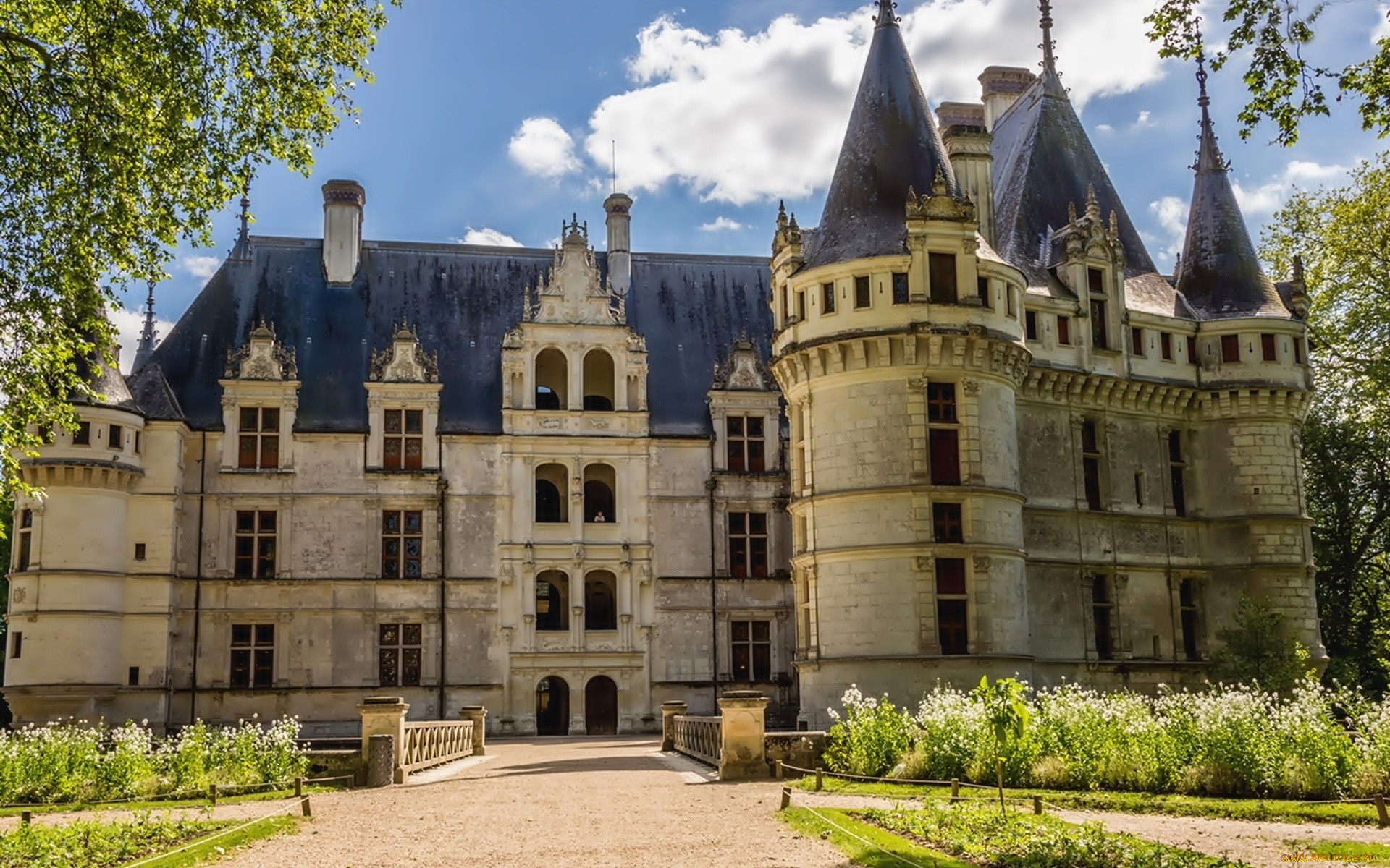 chateau, azay, le, rideau, france, города, замки, франции, chateau, azay, le, rideau