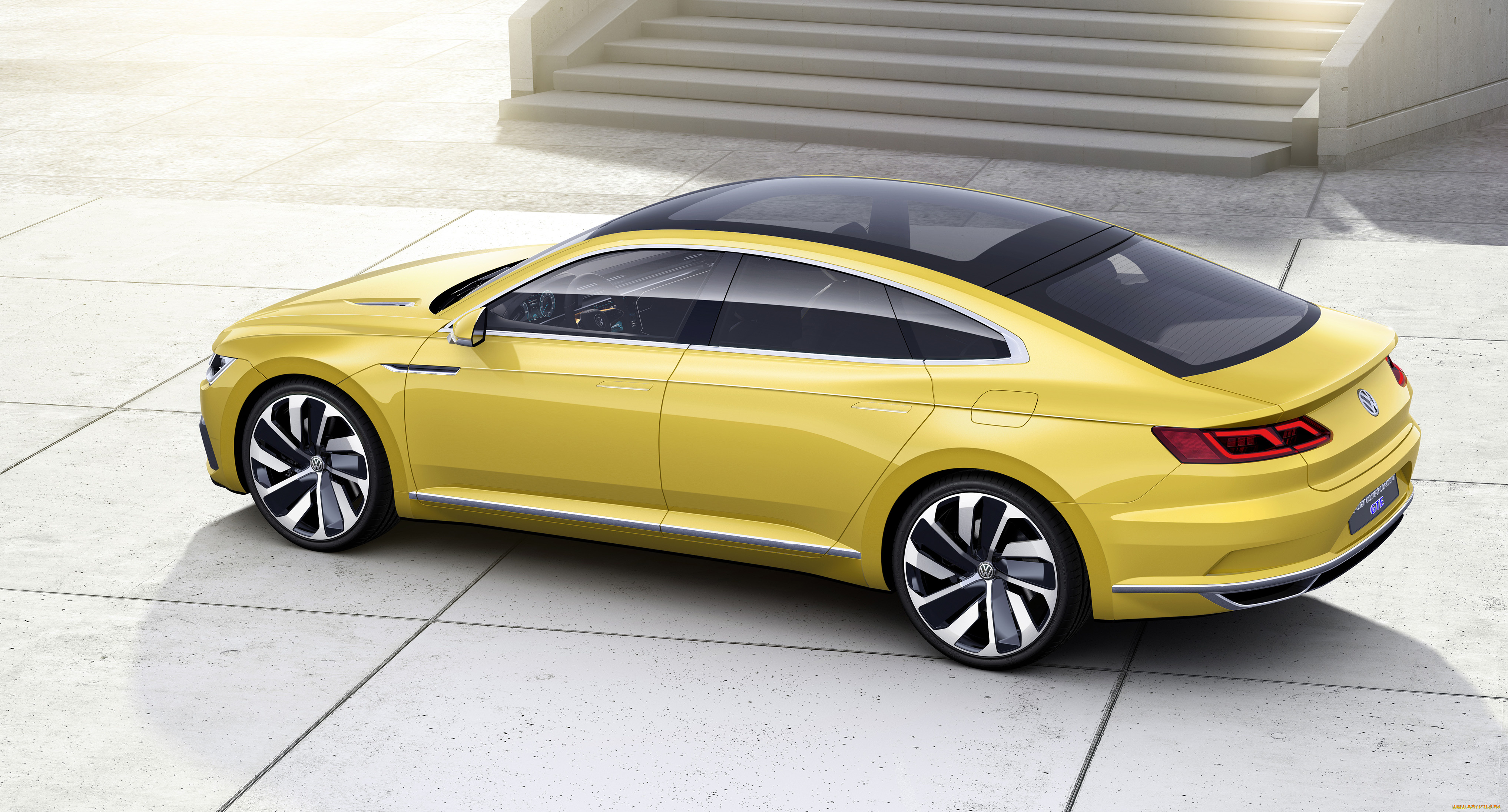 автомобили, volkswagen, 2015г, gte, concept, sport, coupе, желтый