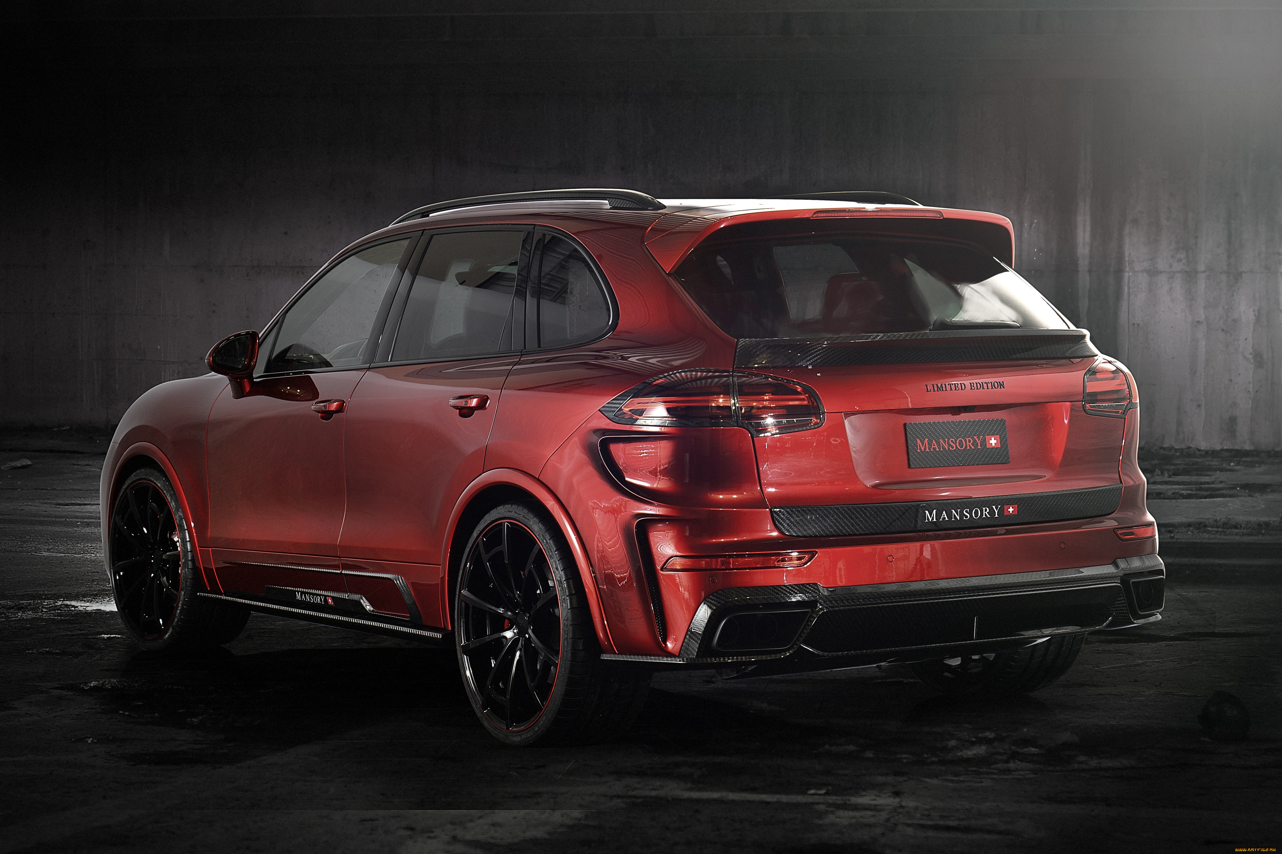 автомобили, porsche, красный, 2015г, 958, turbo, cayenne, mansory