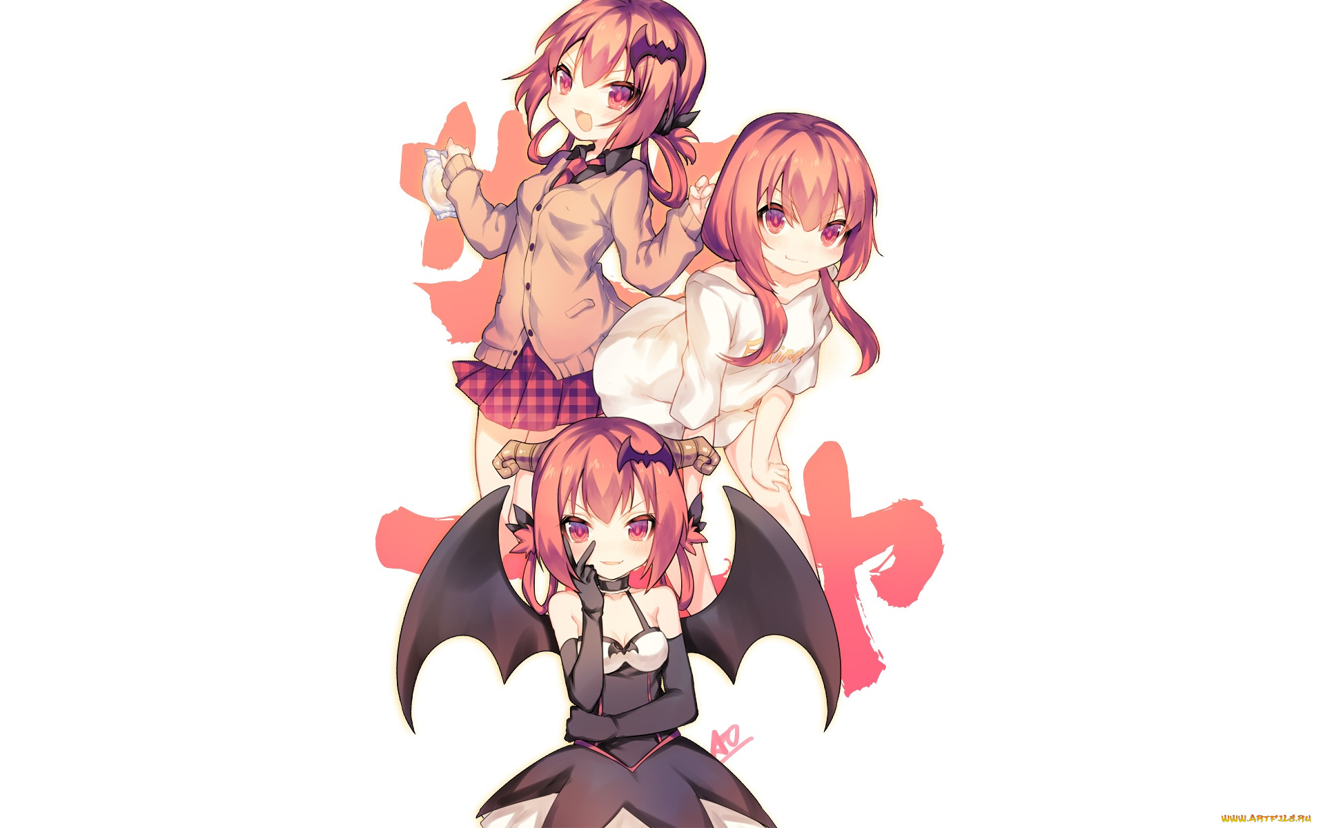 аниме, gabriel, dropout, фон, взгляд, девушки