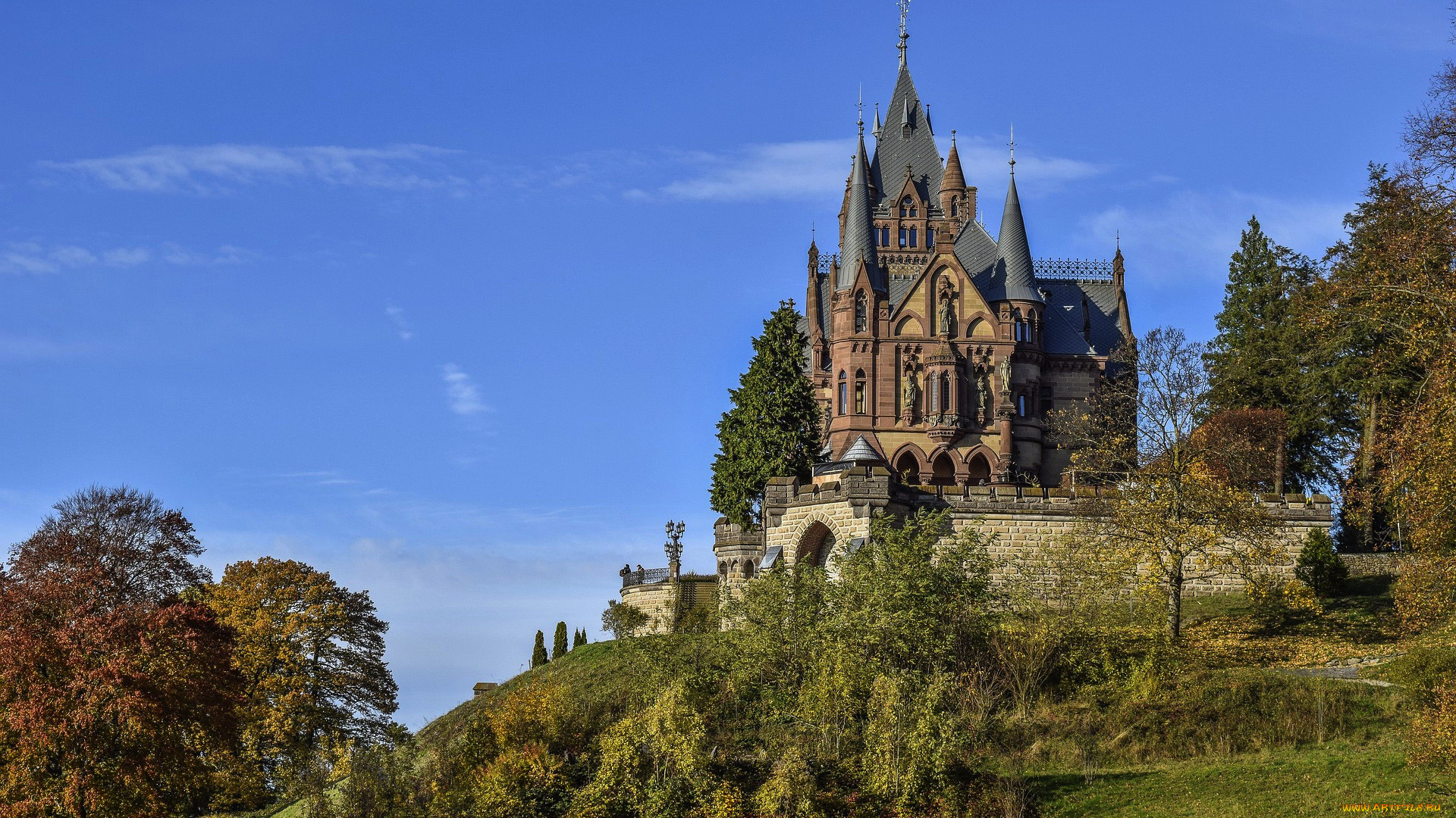 drachenburg, castle, germany, города, замки, германии, drachenburg, castle