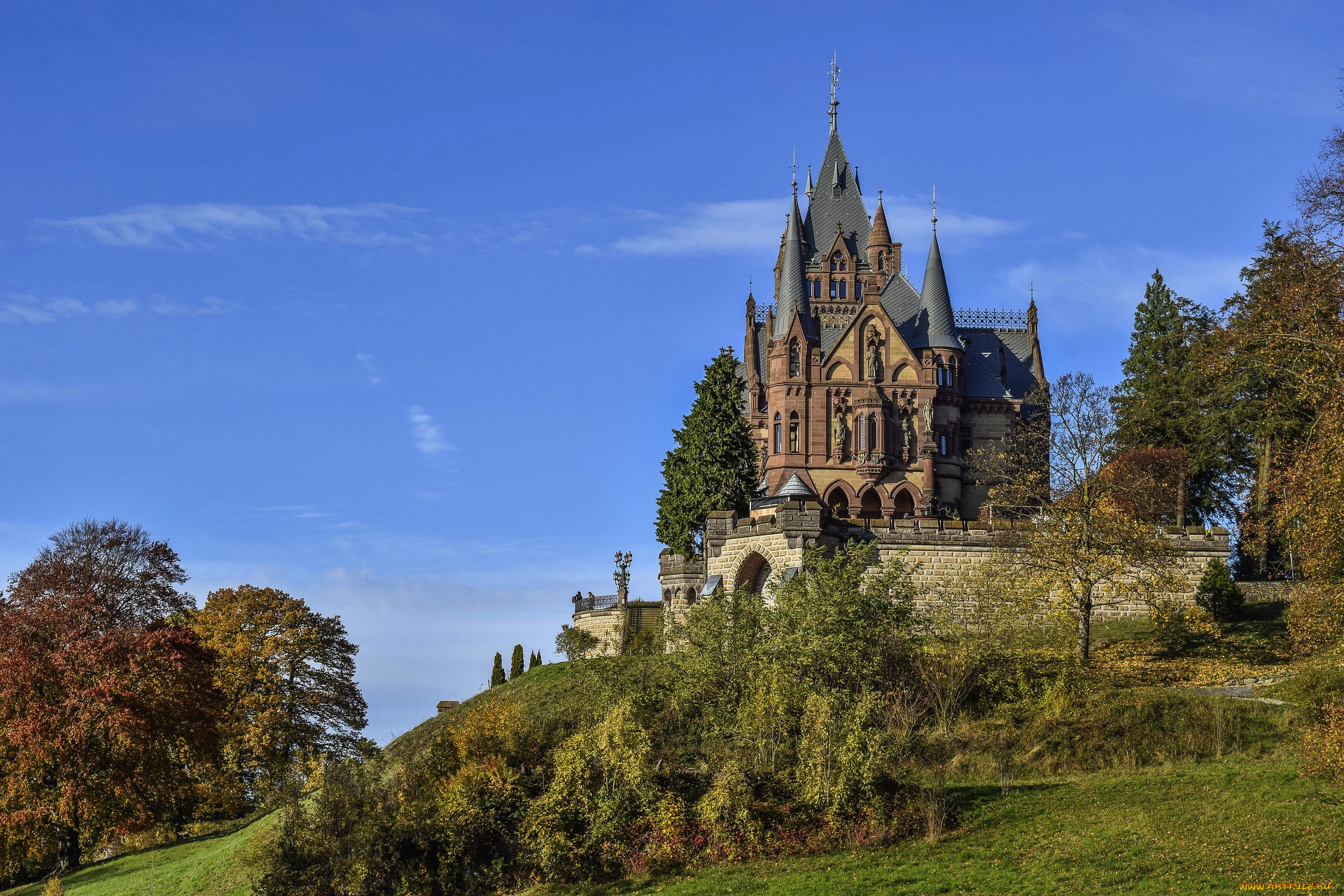 drachenburg, castle, germany, города, замки, германии, drachenburg, castle