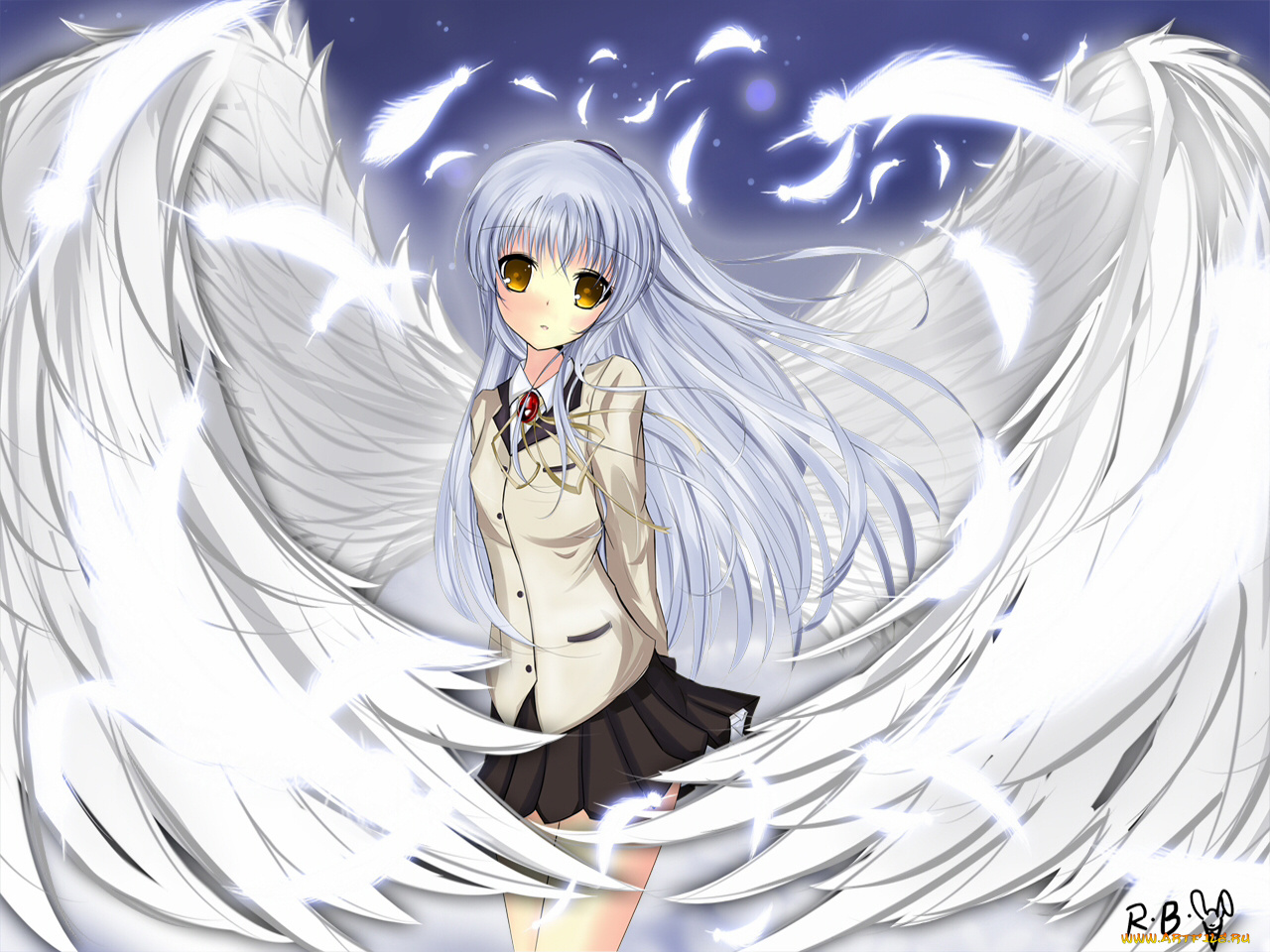 аниме, angel, beats