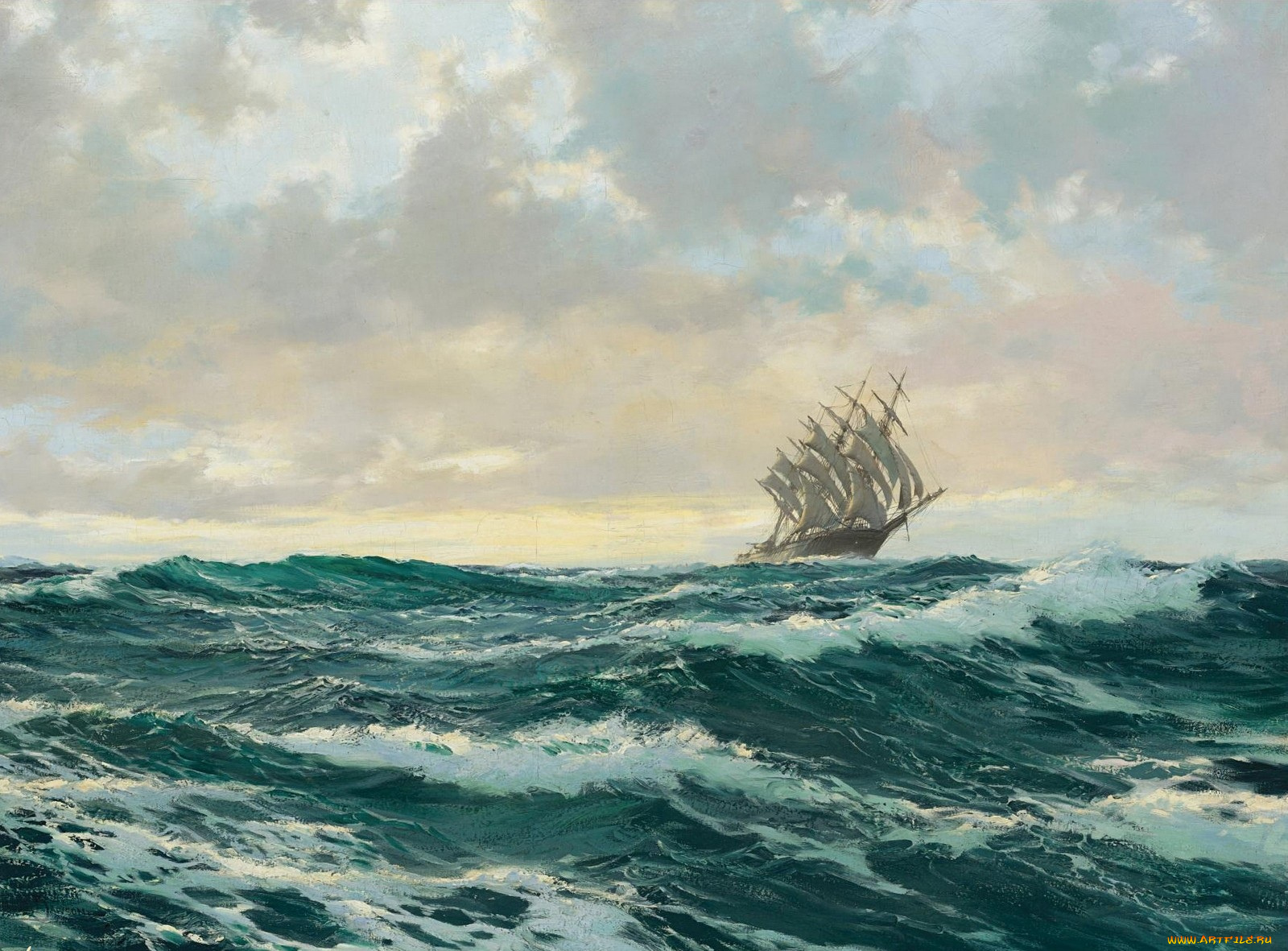 рисованные, montague, dawson, парус