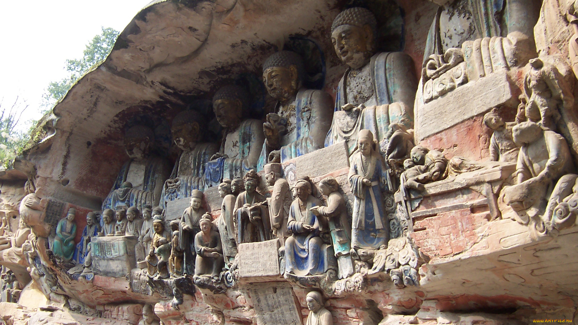 dazu, rock, carvings, seven, to, the, magic, world, города, исторические, архитектурные, памятники, скульптура, история