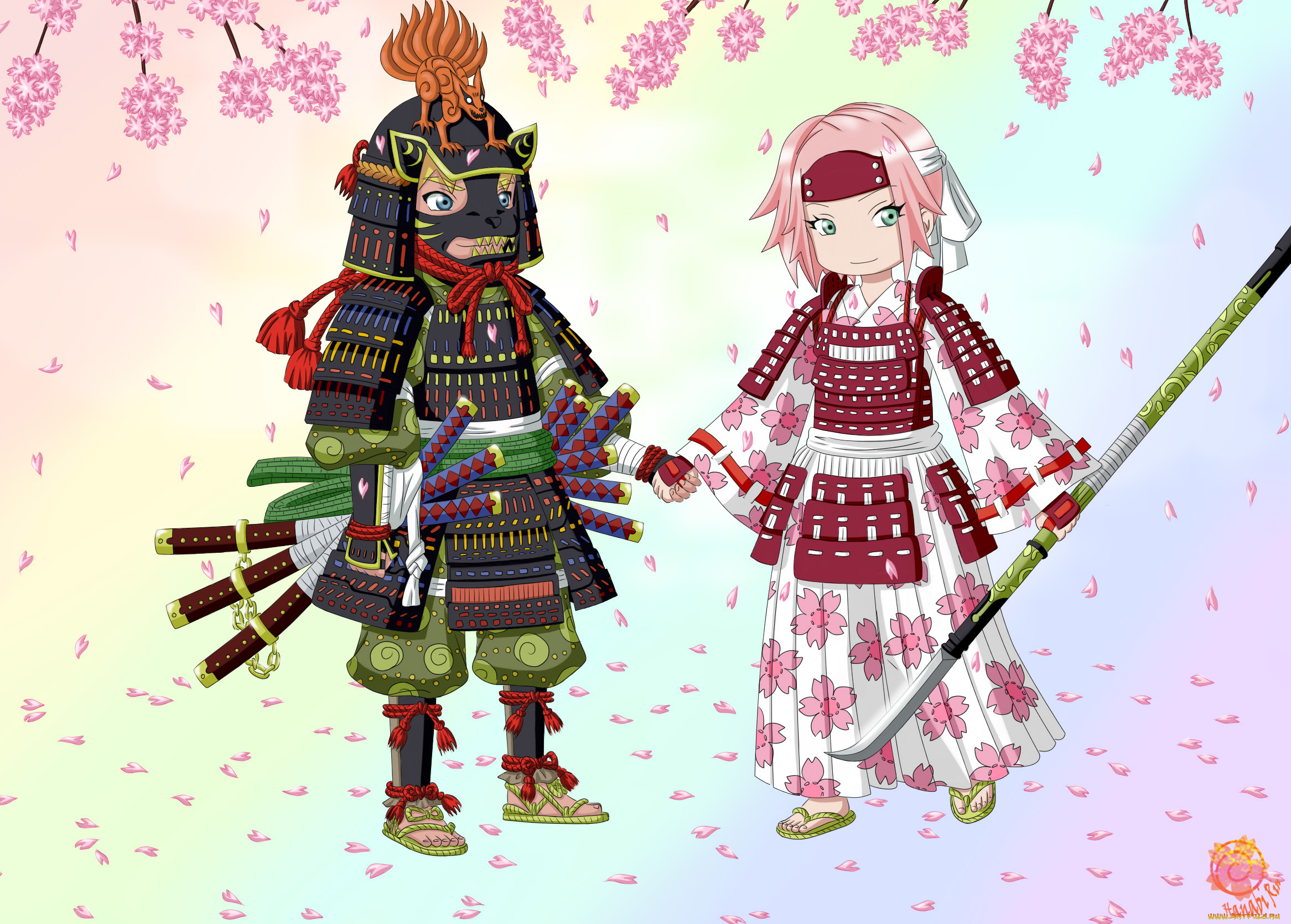 аниме, naruto, наруто, сакура, самураи, оружие, костюмы