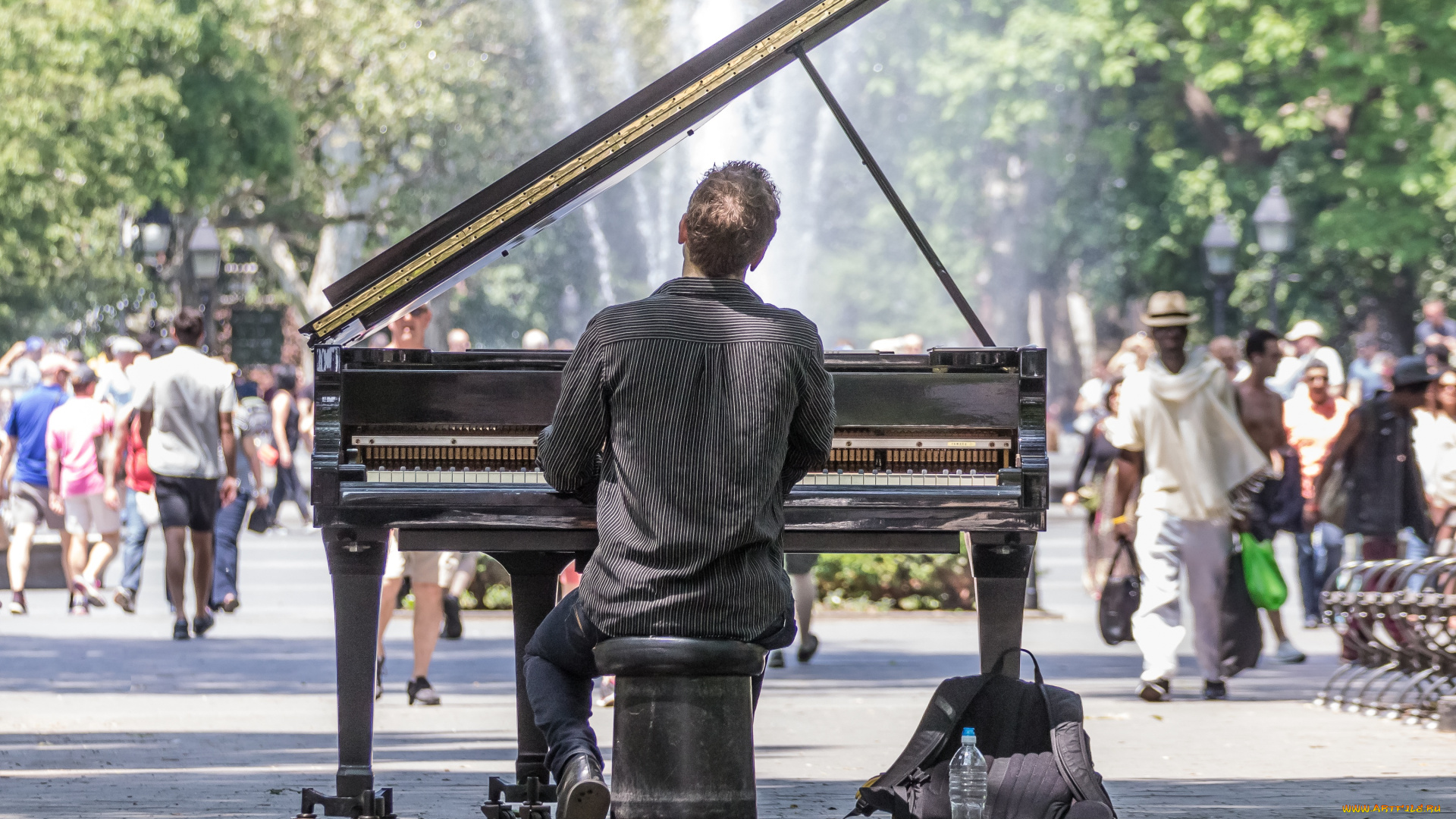 музыка, -другое, улица, люди, пианино