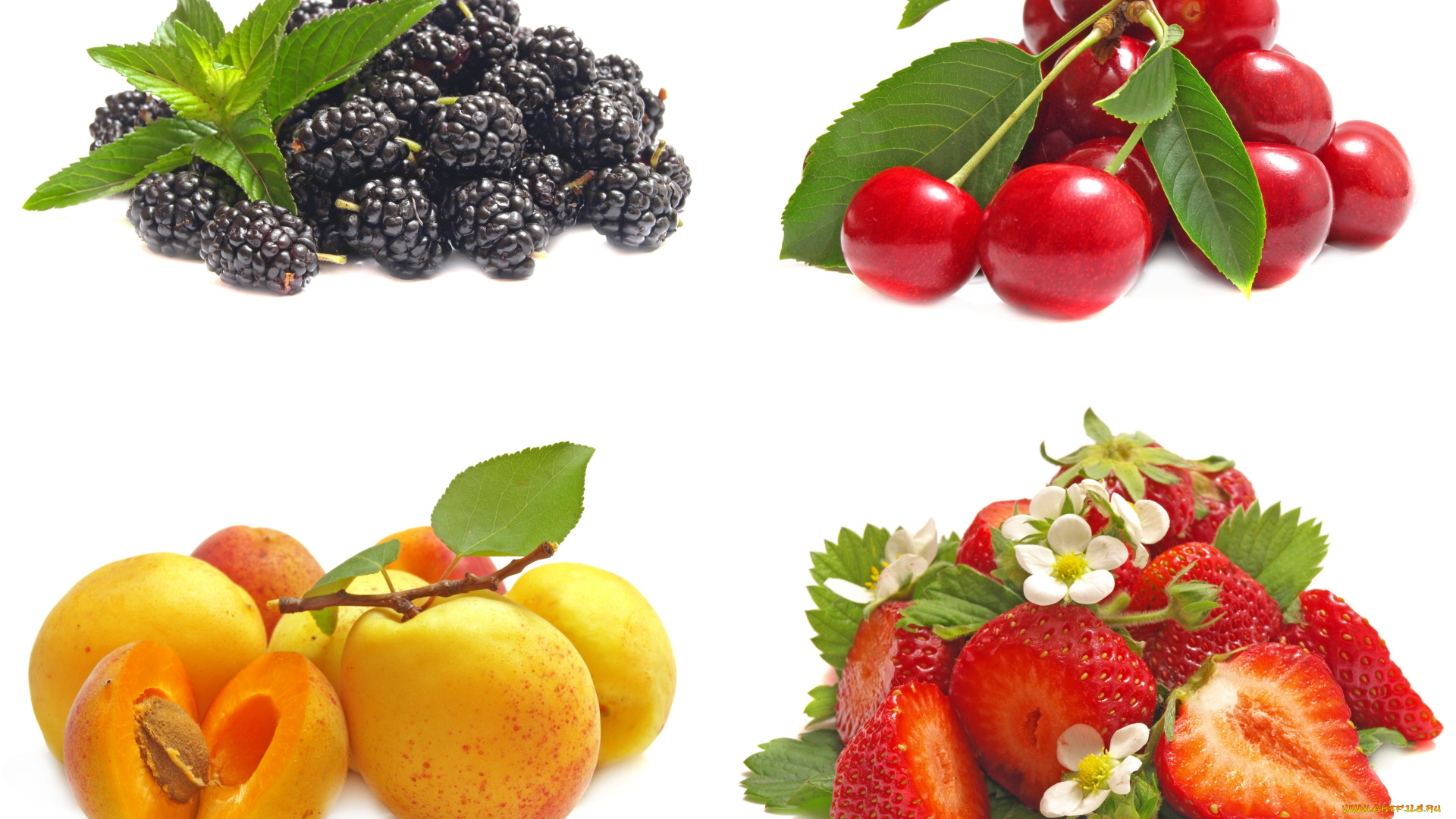 еда, фрукты, ягоды, коллаж, вишня, клубника, смородина