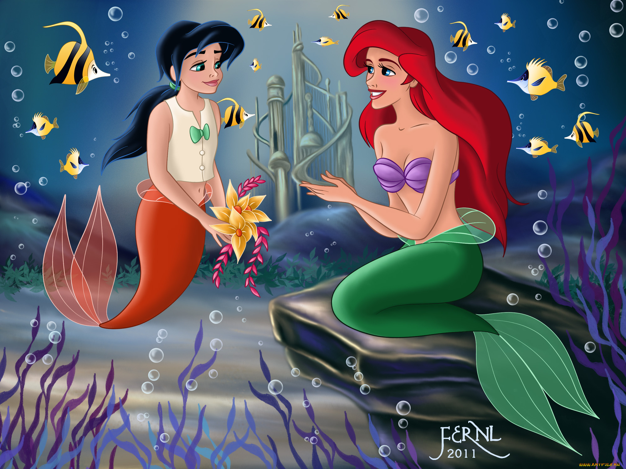мультфильмы, the, little, mermaid, русалки, рыбы