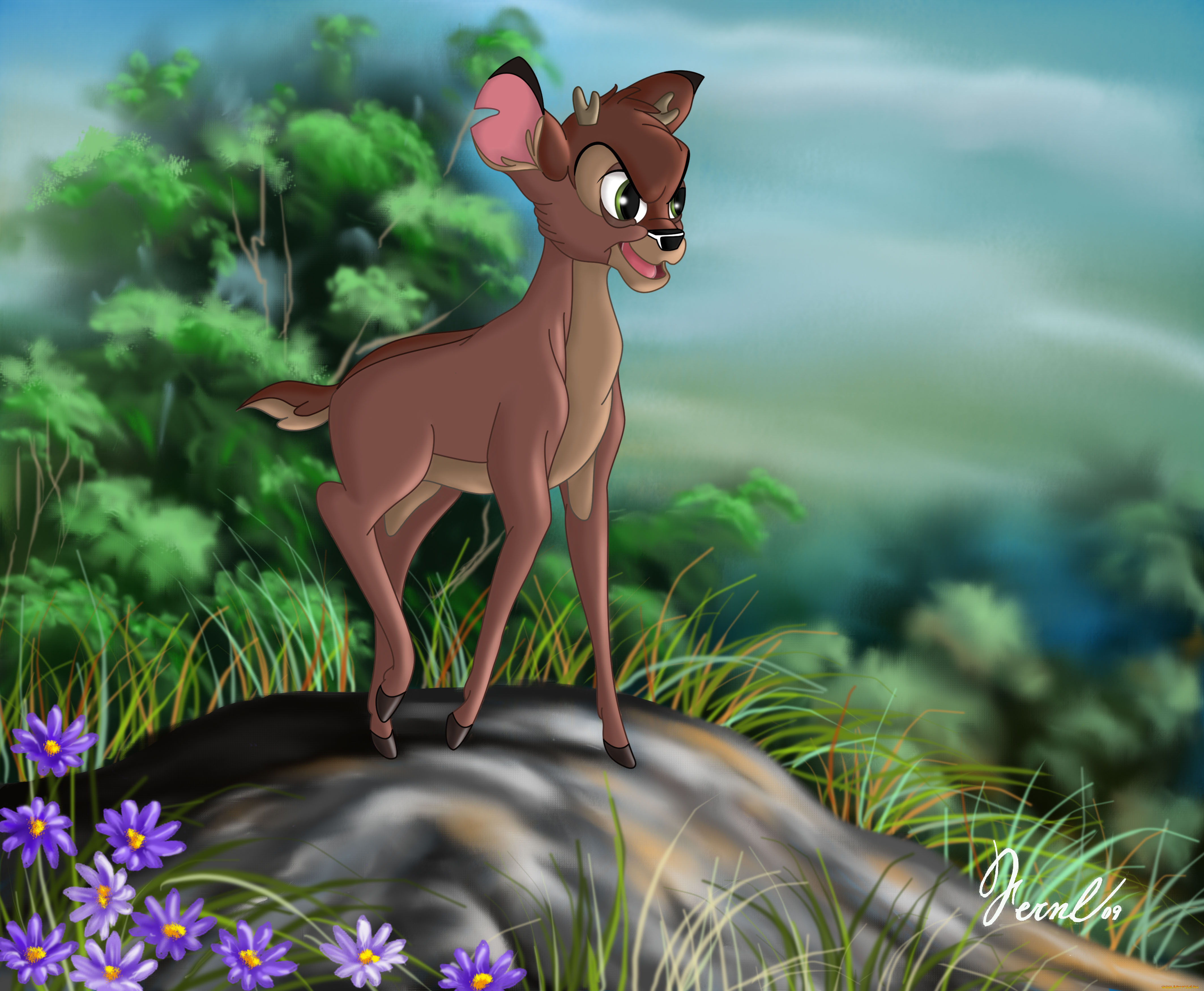 мультфильмы, bambi, олень