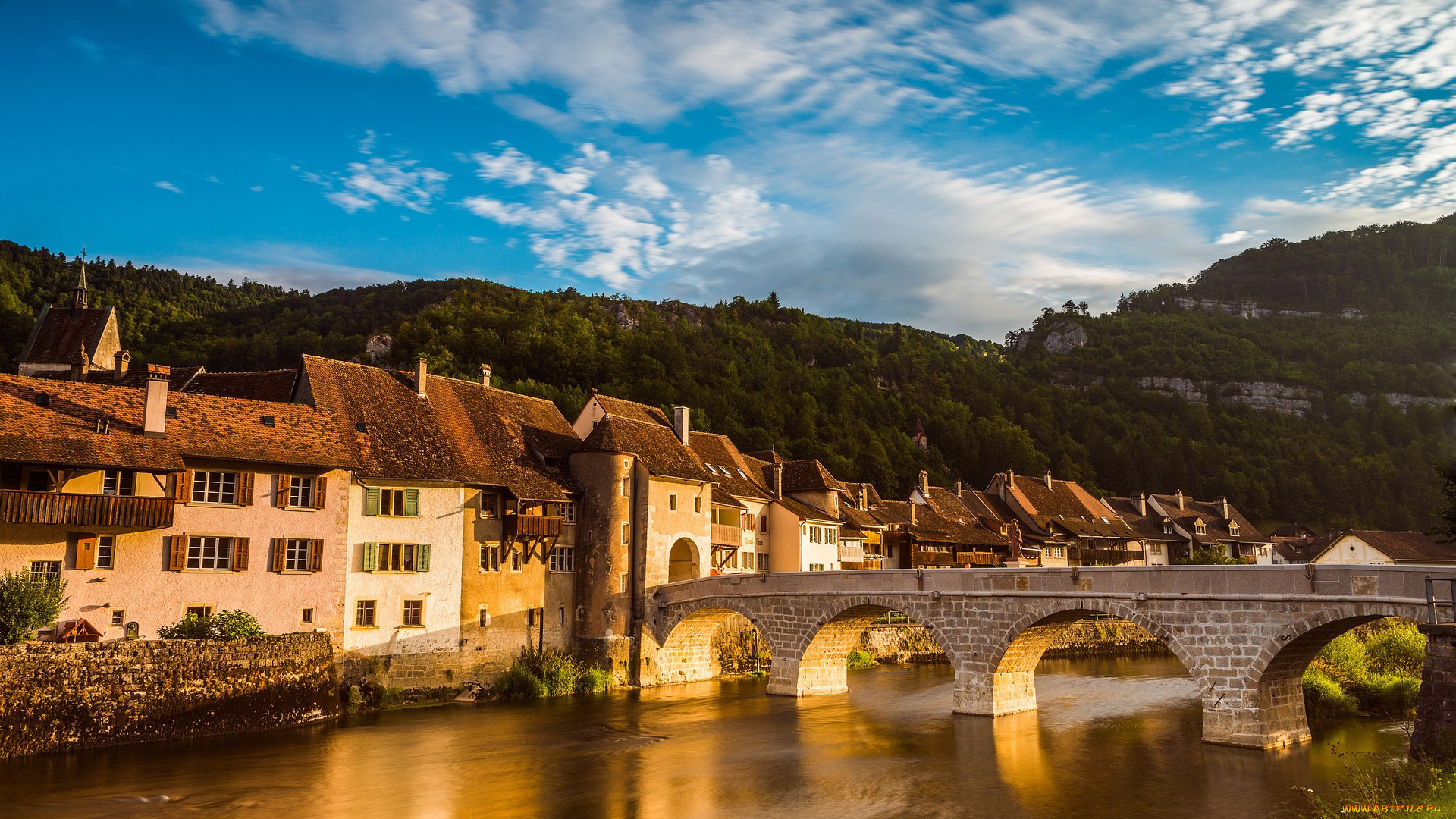 saint-ursanne, switzerland, города, -, мосты