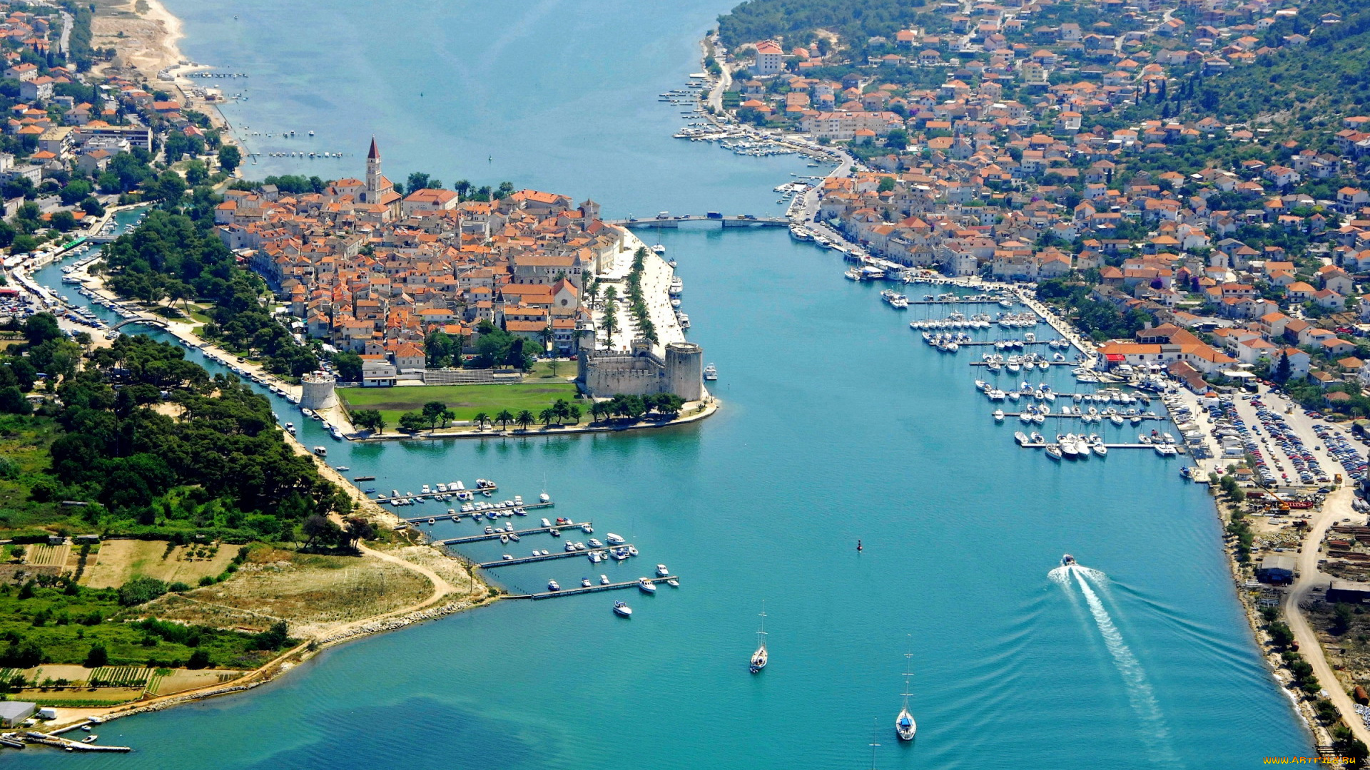 trogir, croatia, города, -, панорамы