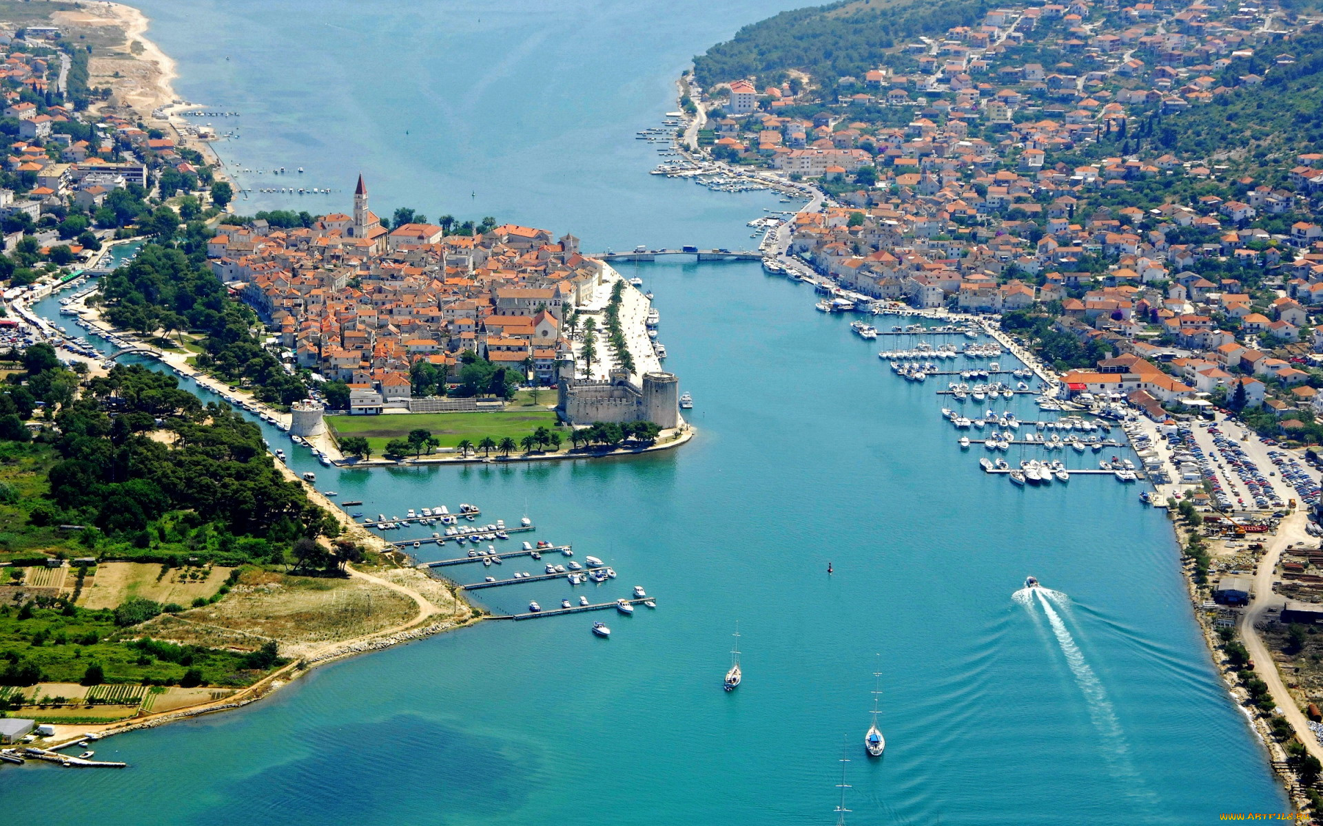 trogir, croatia, города, -, панорамы