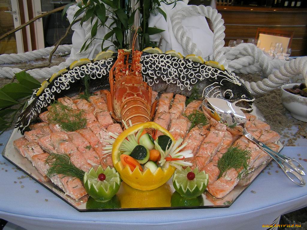 морские, деликатесы, еда, рыбные, блюда, морепродуктами