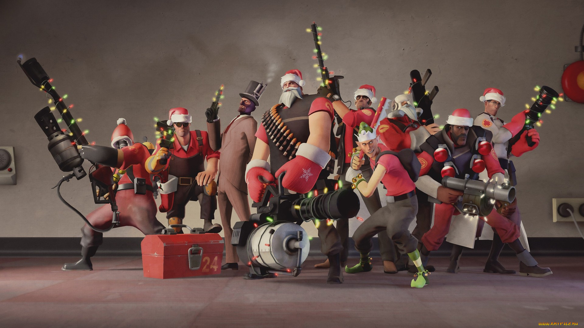 видео, игры, team, fortress, 2, christmas