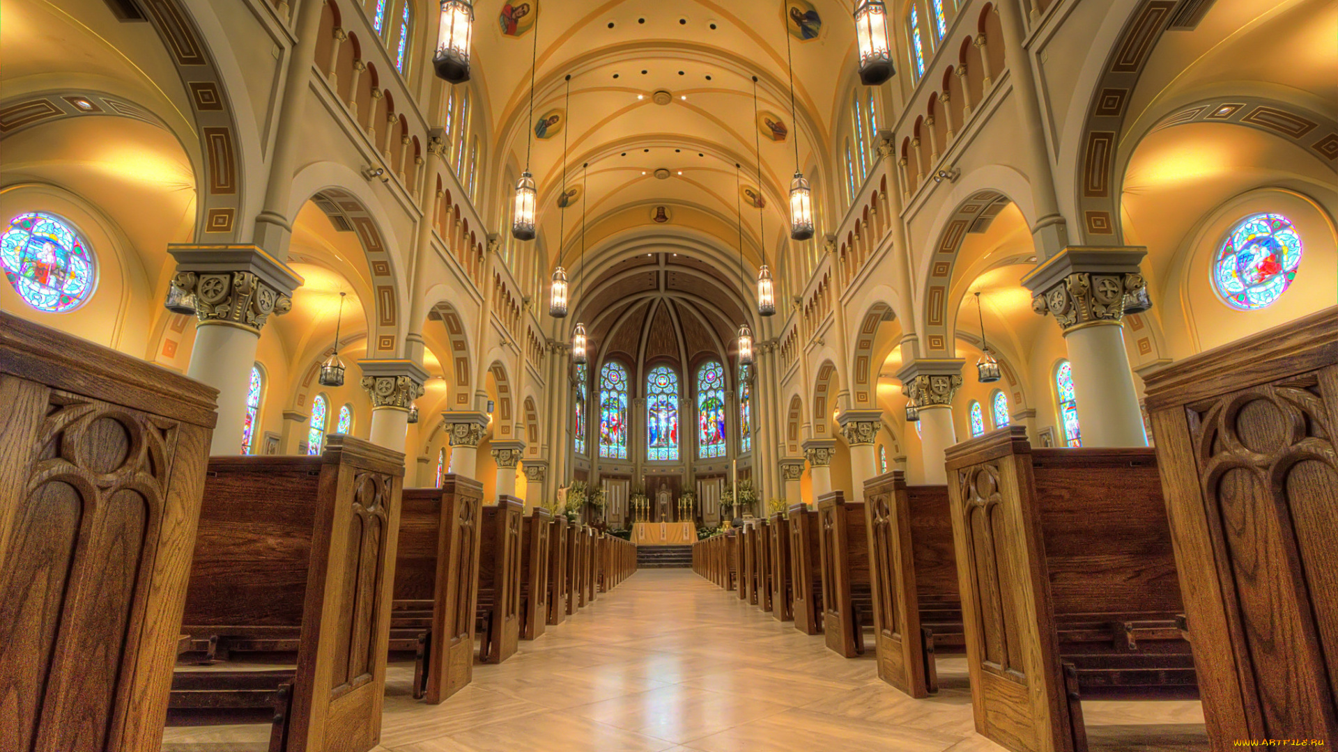 inside, cathedral, of, saint, john, интерьер, убранство, , роспись, храма, собор