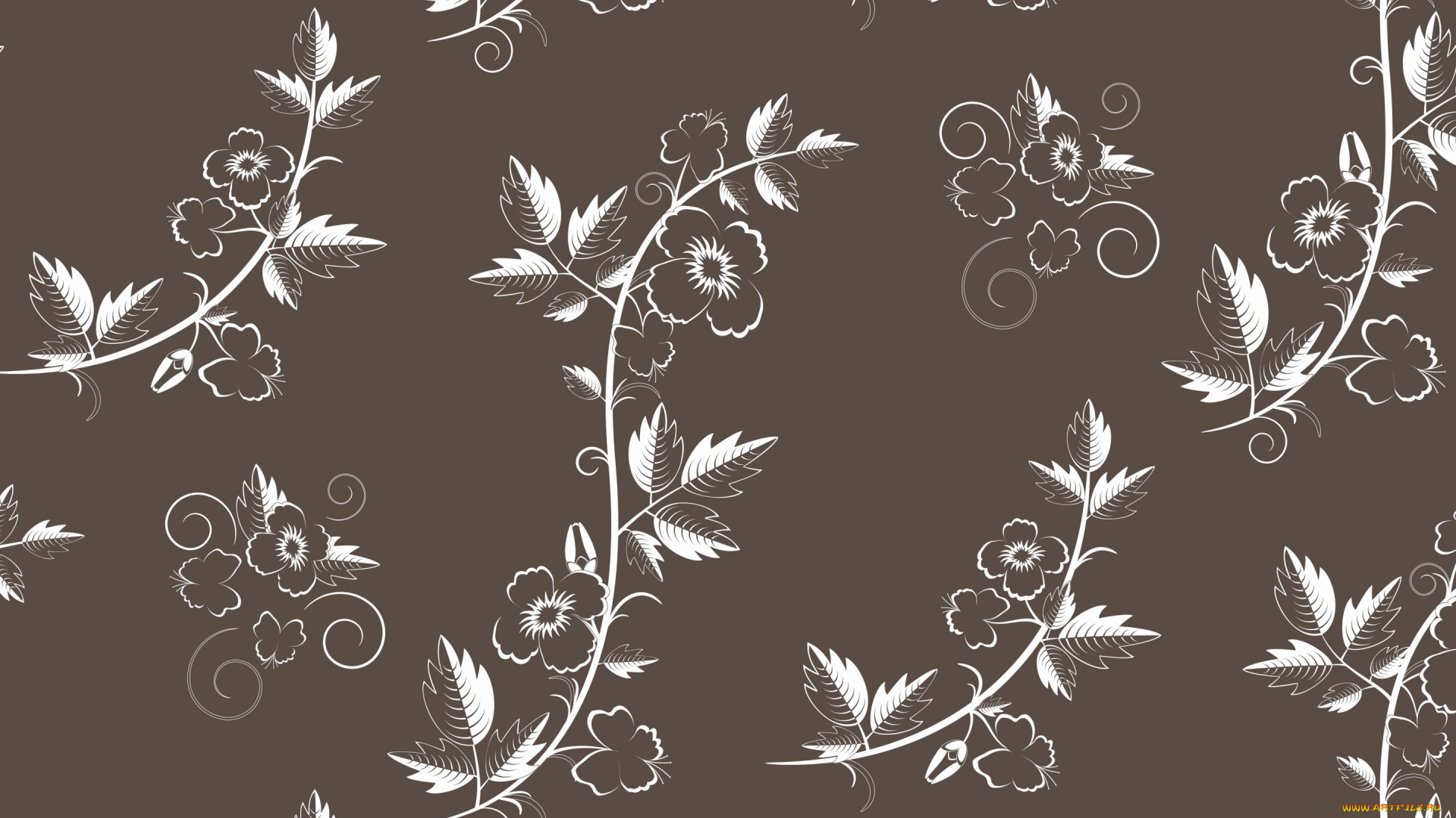 векторная, графика, цветы, , flowers, текстура, floral, with, vector, retro, pattern