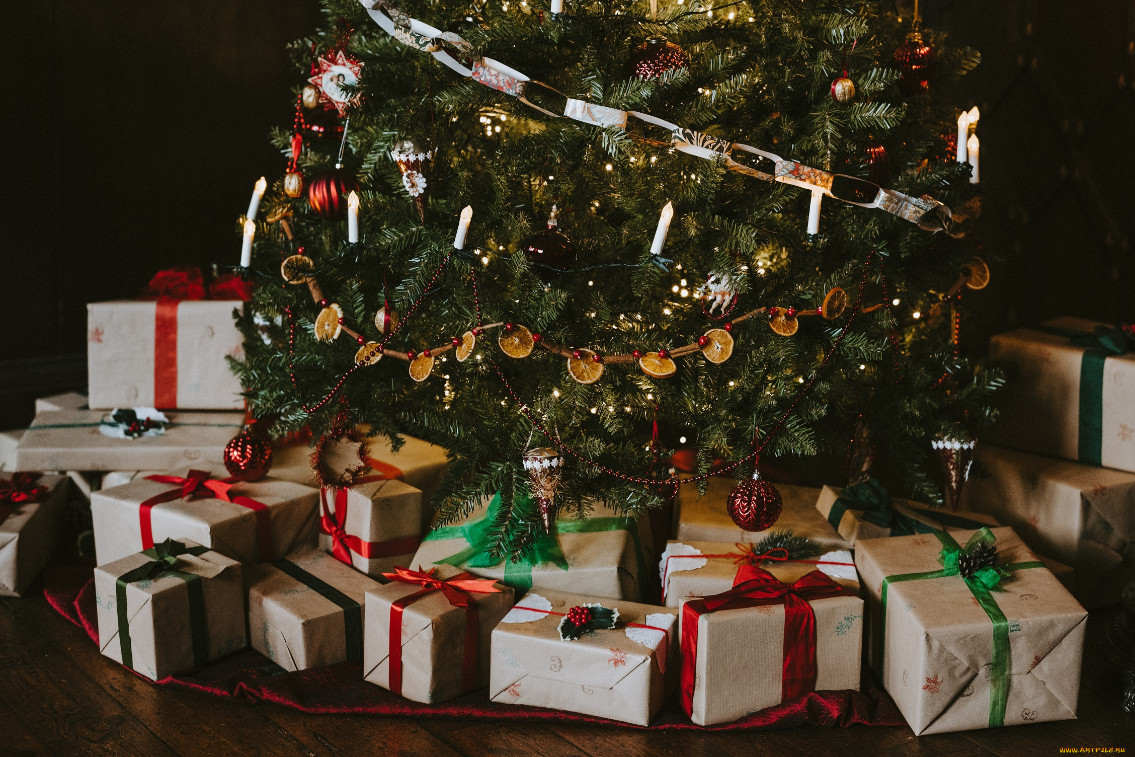 праздничные, ёлки, подарки, елка, игрушки